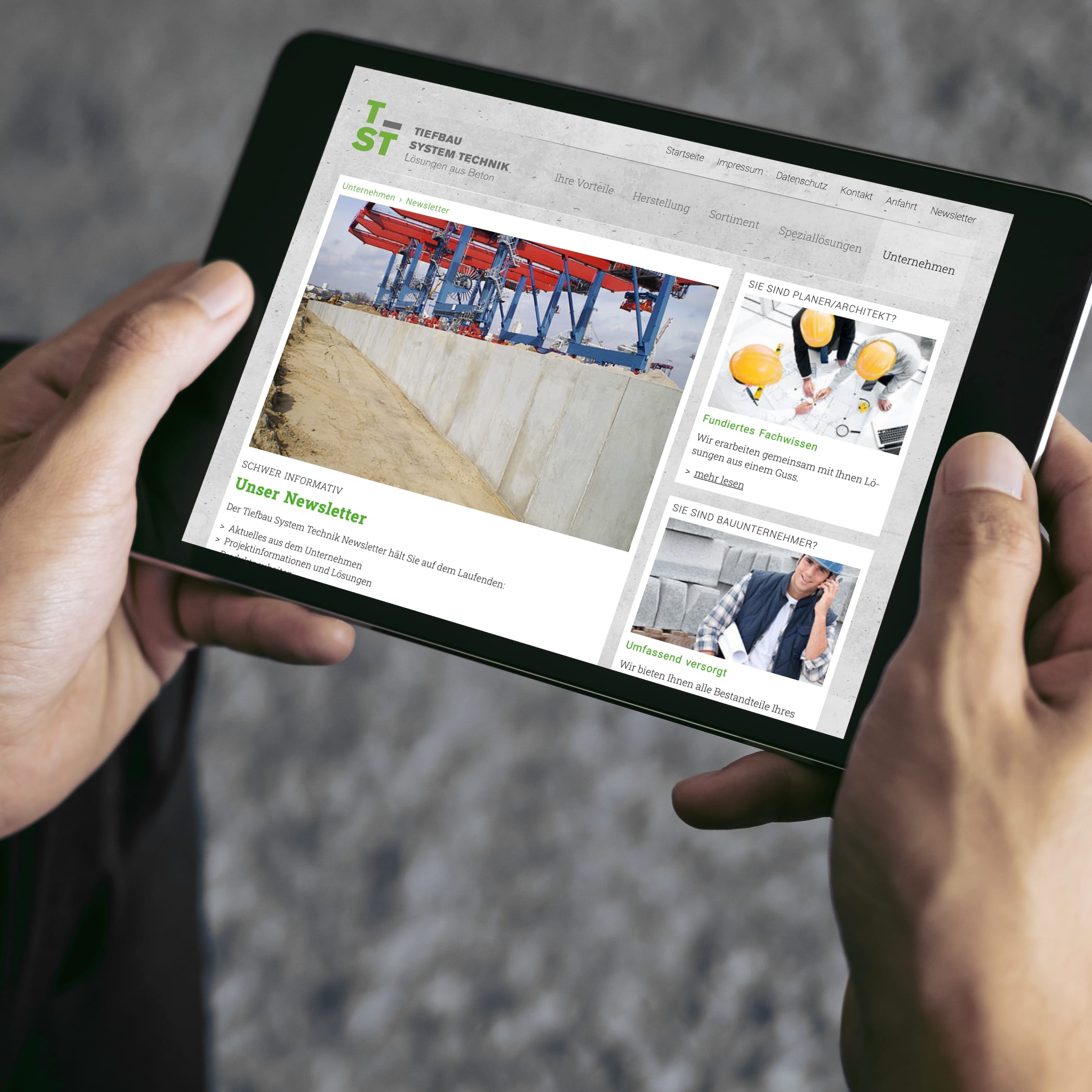 hochzwei_tiefbau_teaser_05.jpg Tiefbau Systemtechnik Internetseite in Ipad Ansicht