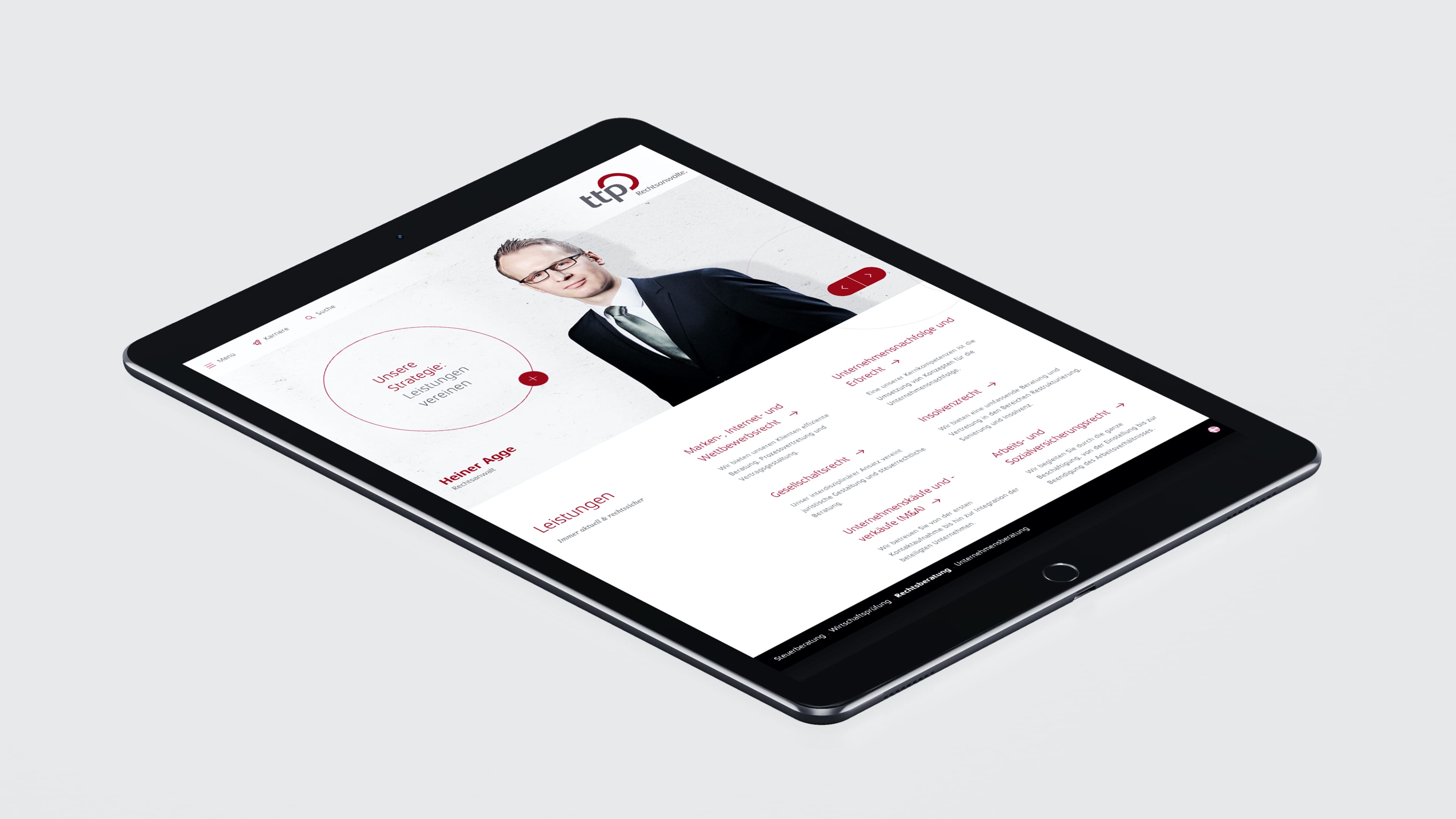 Ipadansicht eines Mitarbeiterporträts