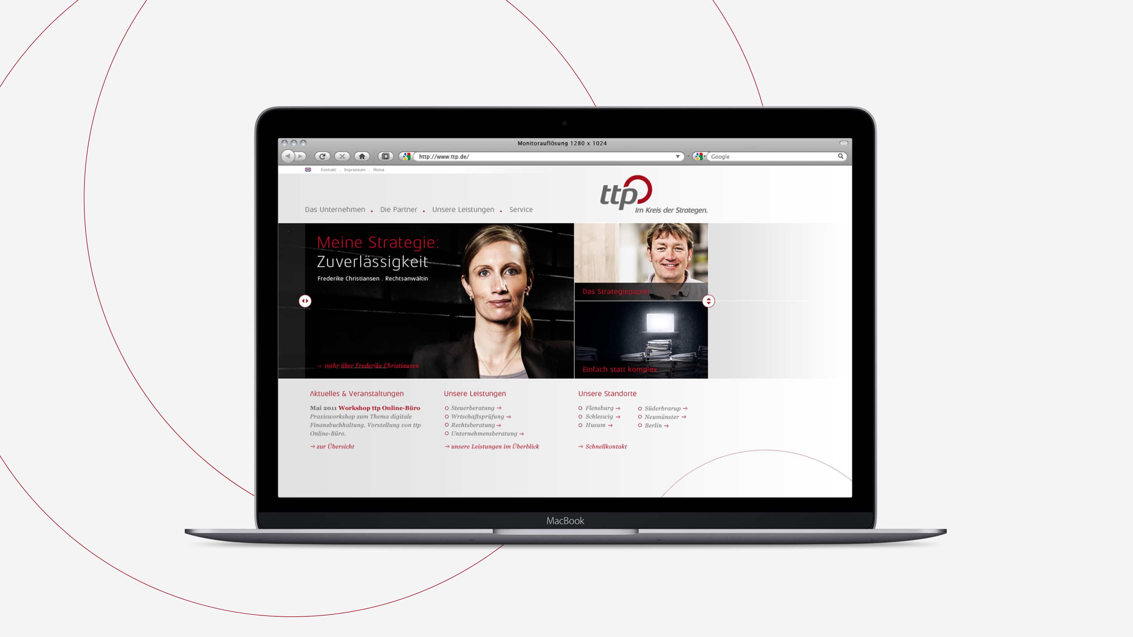 ttp Unterseite in Desktop Ansicht stand 2011