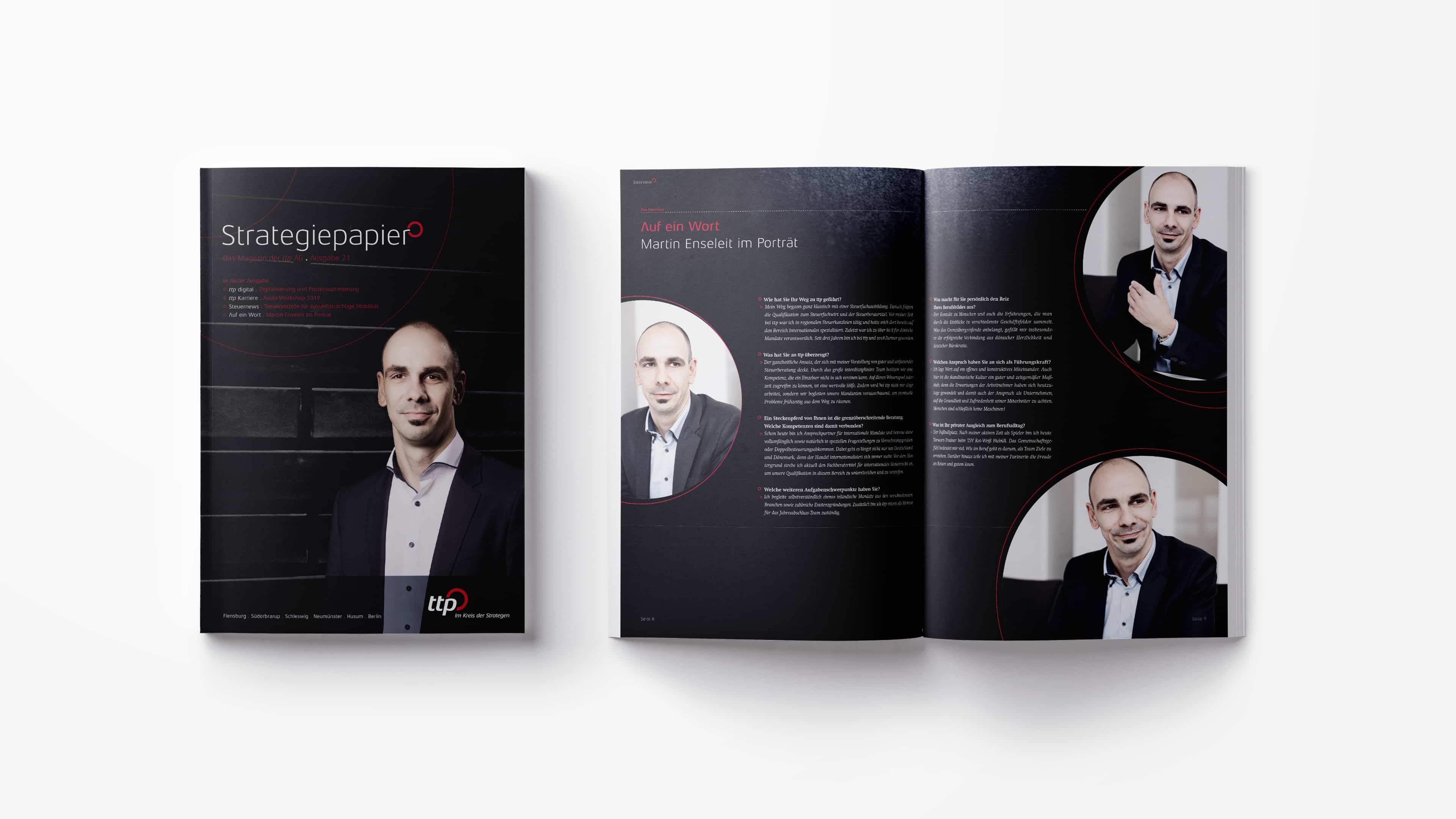 hochzwei_ttp_slider_02.jpg Aufgeschlagener tpp Katalog in schwarz