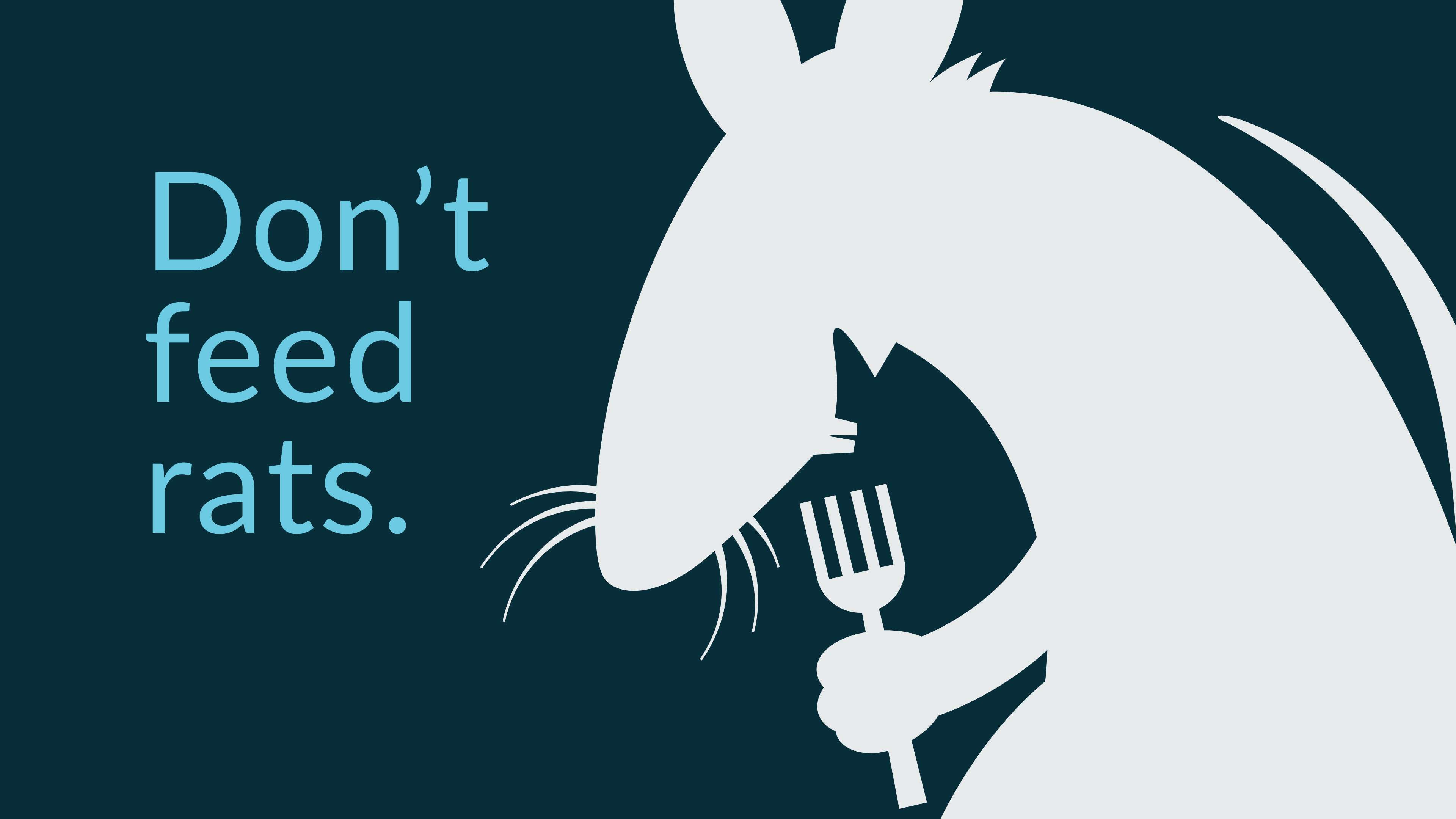 Eine Ratte mit einer Gabel