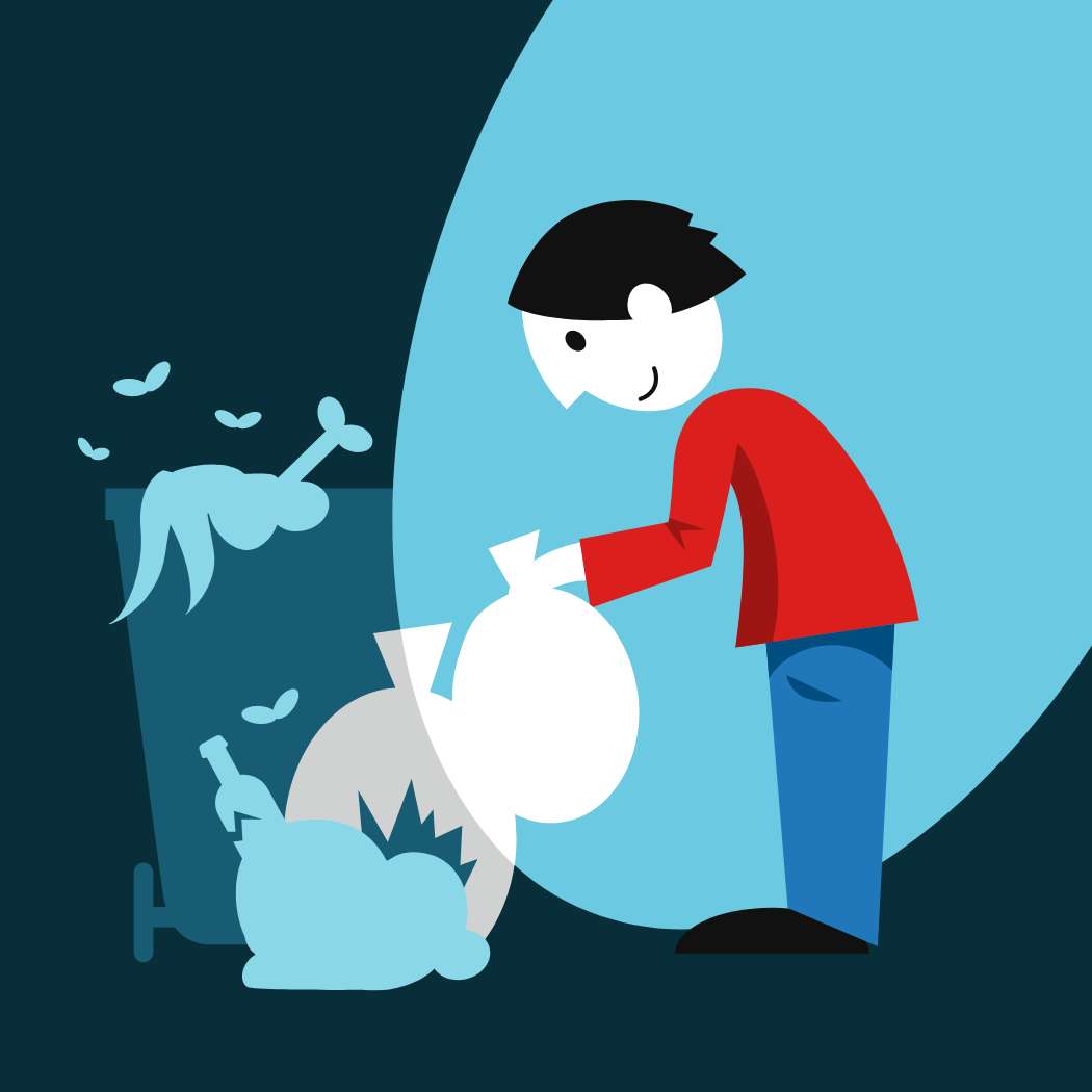 h2_umbu_teaser_10.jpg Eine illustrierte Person mit einem Müllsack