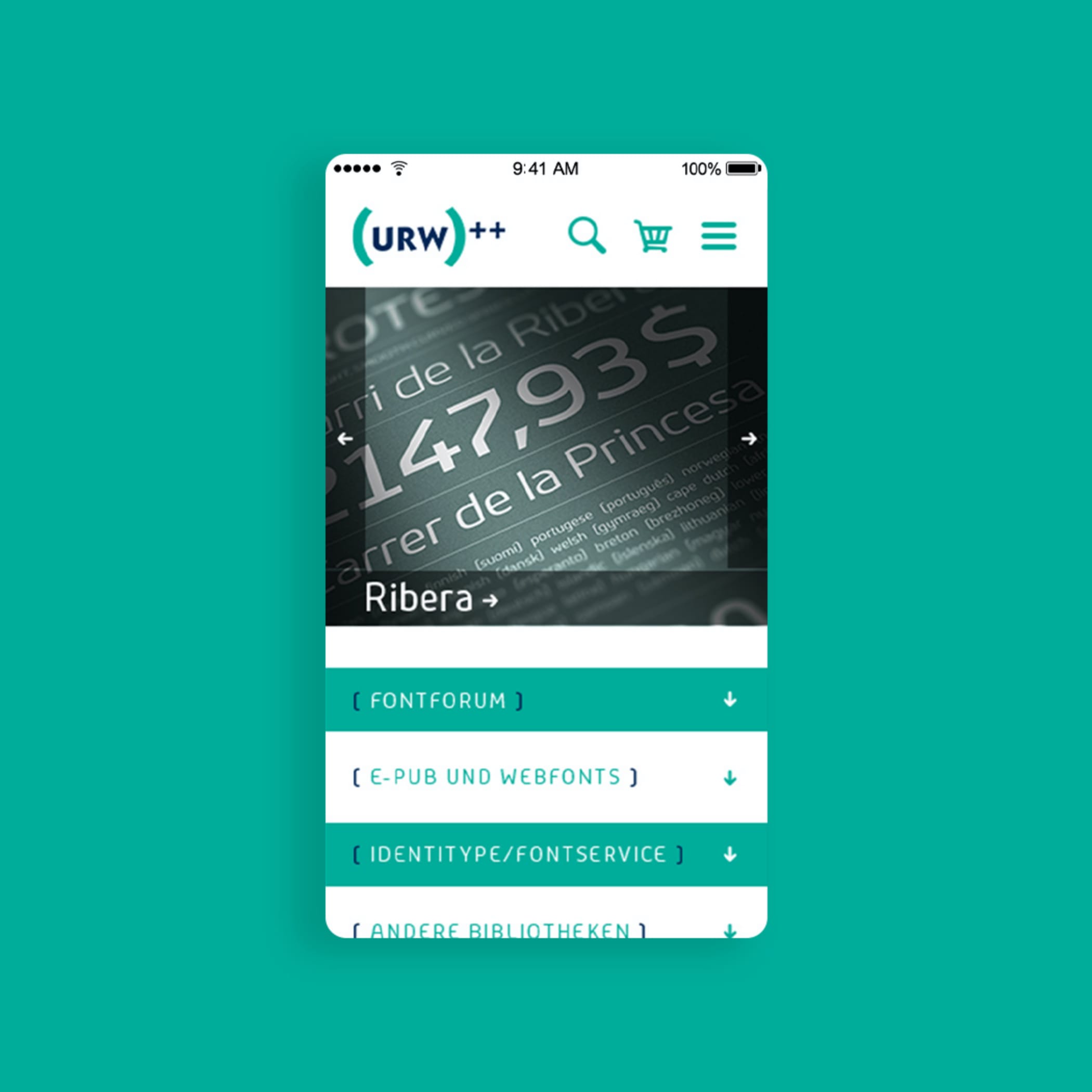 hochzwei_urw_teaser_01.jpg Smartphone Screen mit Homepage Seite von URW