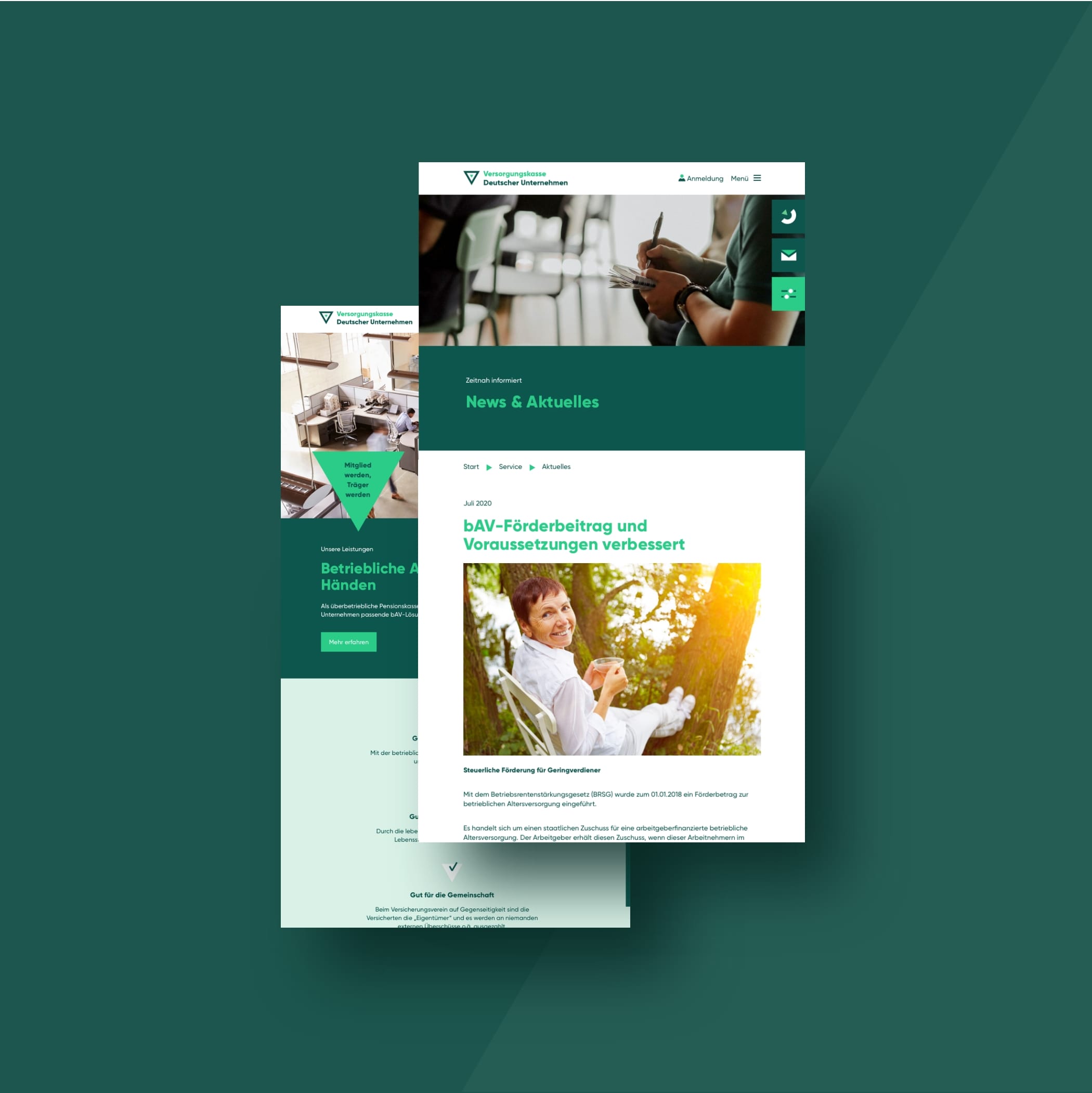 hochzwei_vrgu_teaser_08.jpg Zwei Ansichten der Homepage der Versorgungskasse
