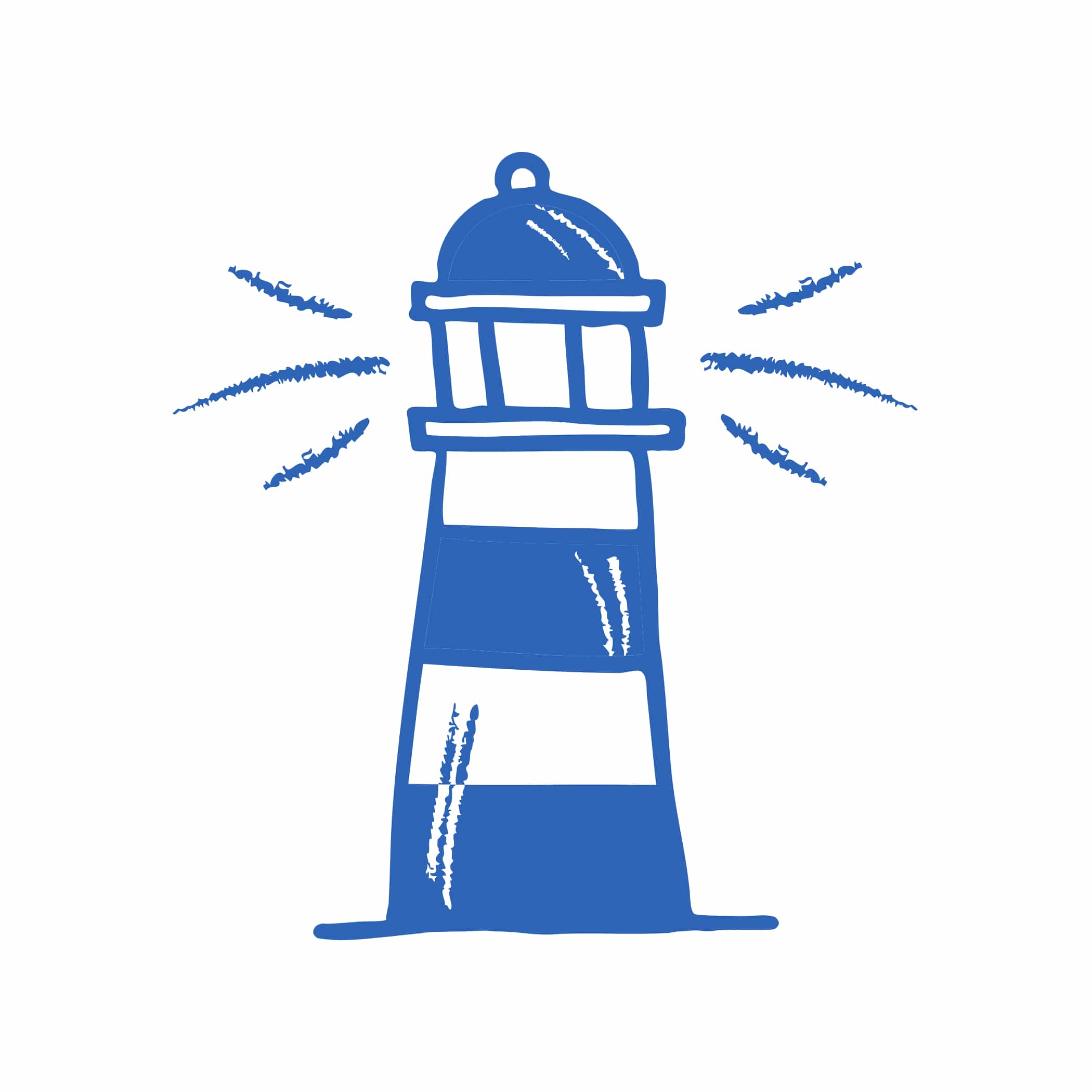 hochzwei_vrbank_teaser_02.jpg Ein blauer gezeichneter Leuchtturm