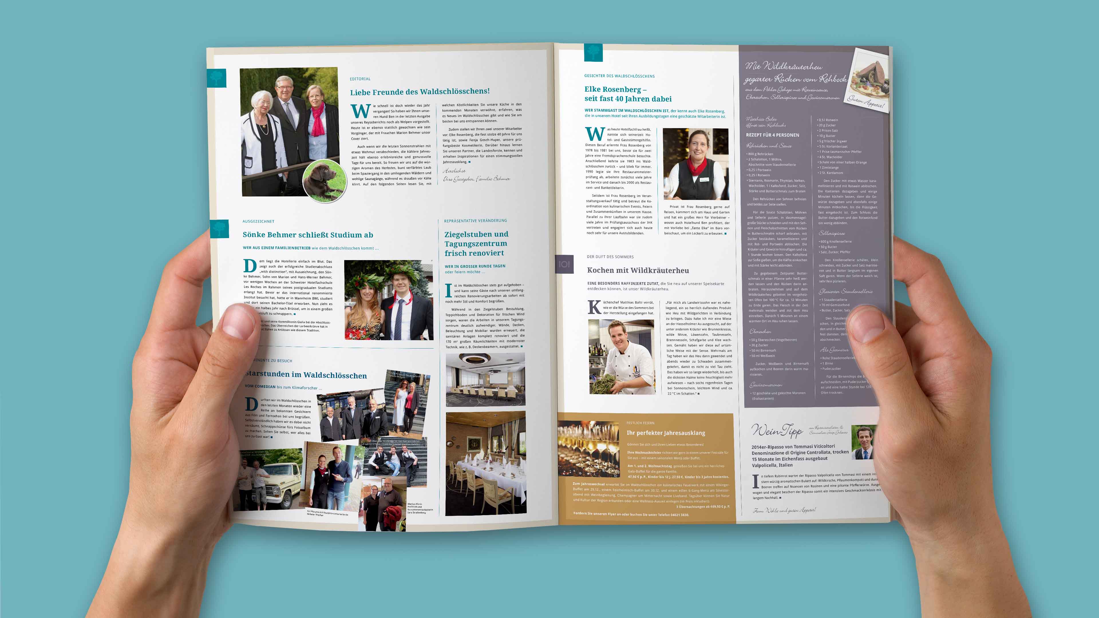 Aufgeschlagenes Heft von Wald Reysebericht