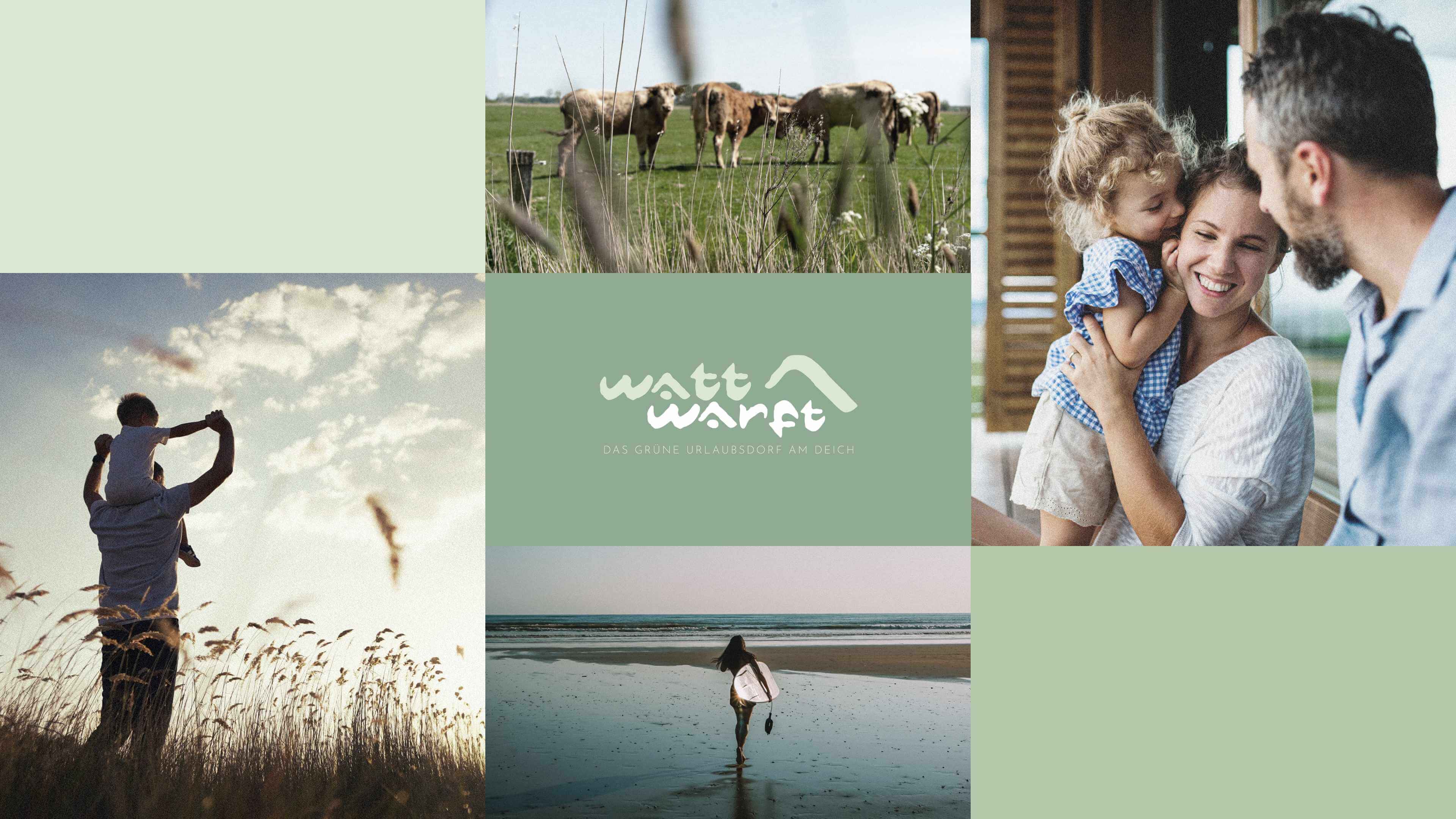 h2_wattwarft_slider_01.jpg Bildercollage: Menschen verbringen eine glückliche Zeit in der Natur.