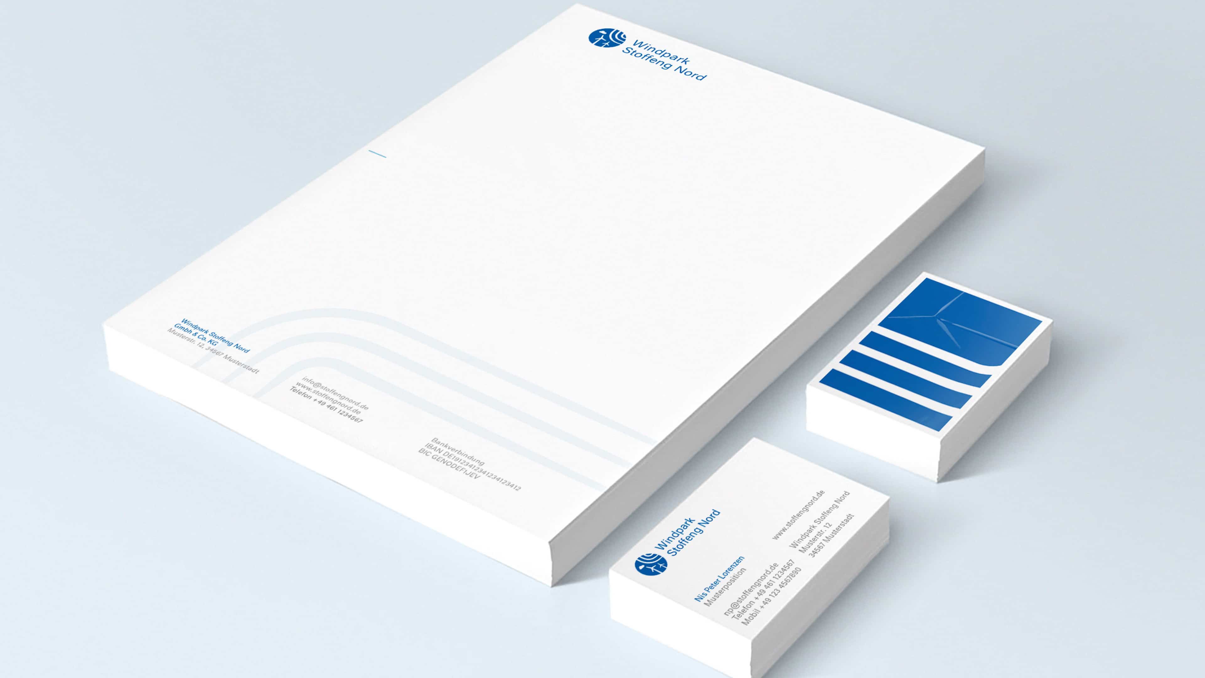 Papier und Visitenkarte von Windpark Stoffeng