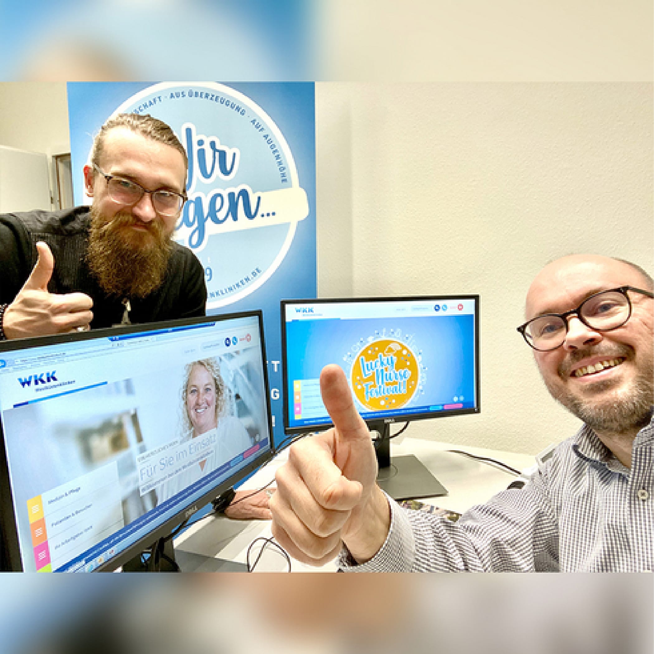 hochzwei_wkk_teaser_02.jpg Zwei Männer zeigen Daumen hoch