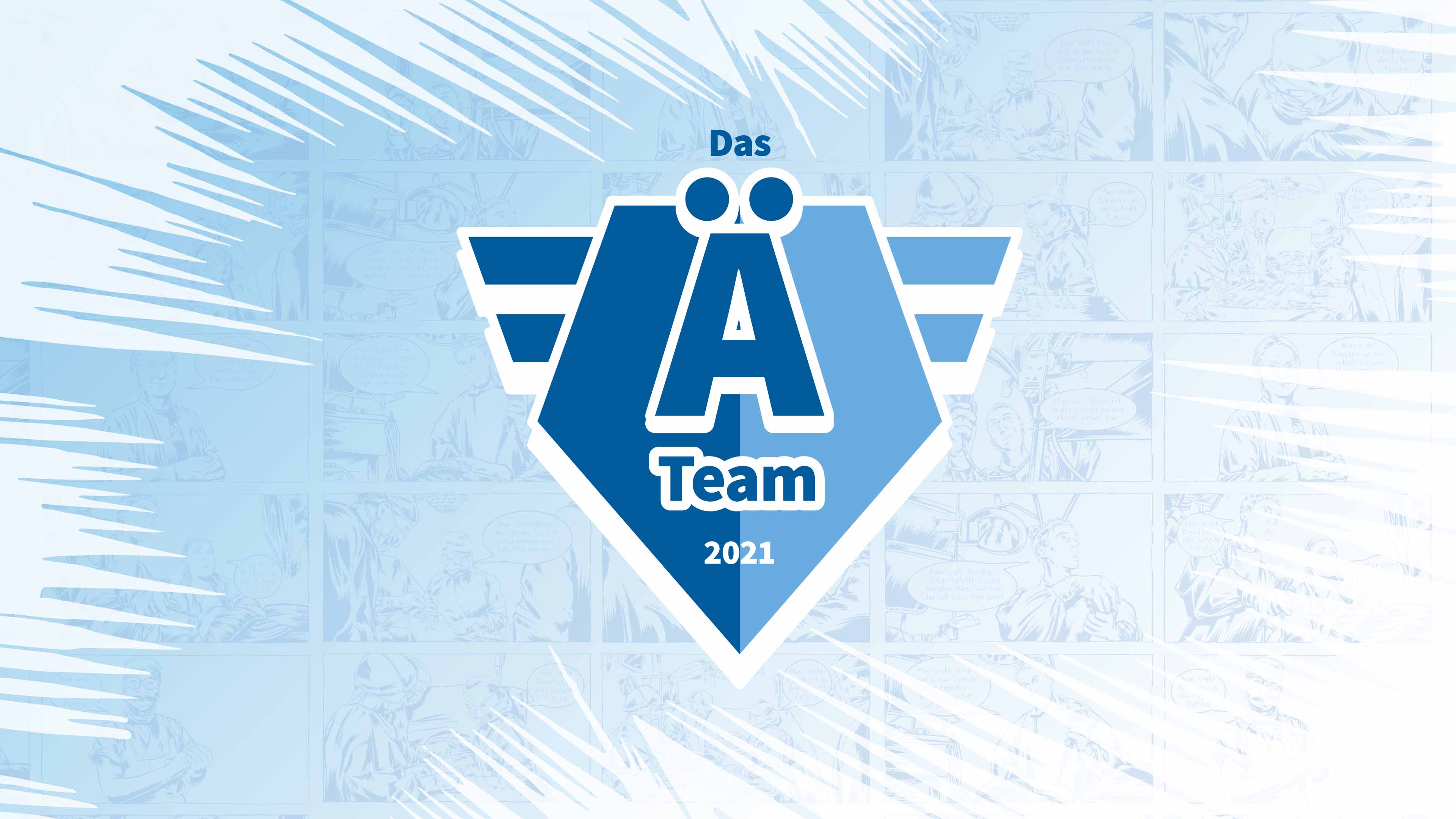 Blaues Logo auf blauem hintergrund