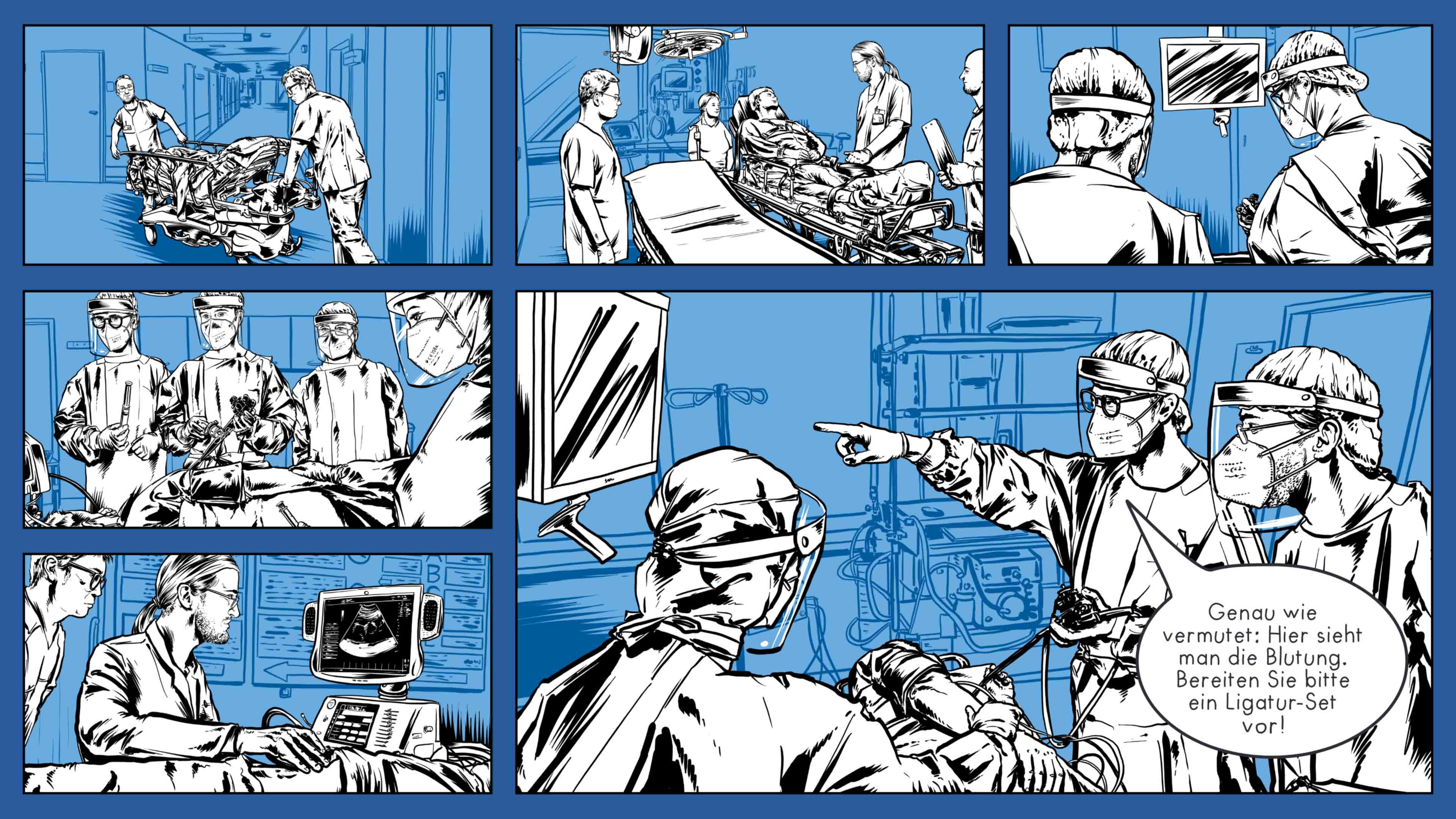 hochzwei_wkk_slider_03.jpg Blauer Comic bestehend aus mehreren Bildern