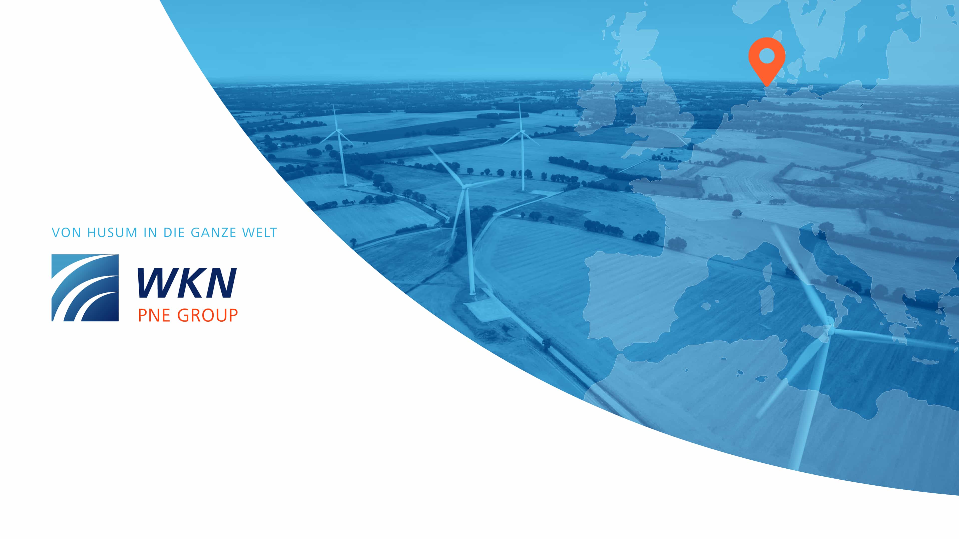 Landschaft mit Windmühlen und blauen overlay