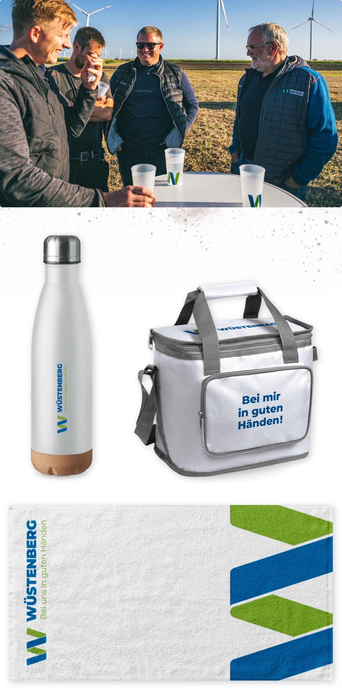 hochzwei_wbl_teaser_12.jpg Unterschiedliche Werbeprodukte mit dem Wüstenberg-Logo