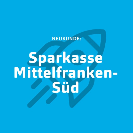 Grüß Gott²: Sparkasse Mittelfranken-Süd Blaue Kachel für Neukunde Sparkasse Mittelfranken Süd