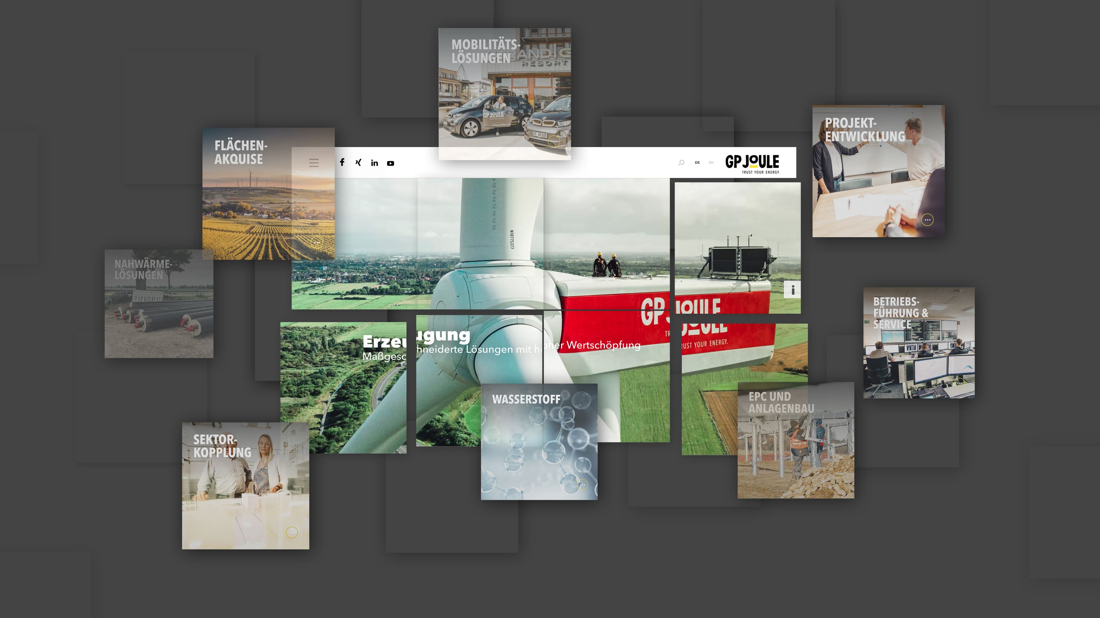 Zwei Personen auf Windrad