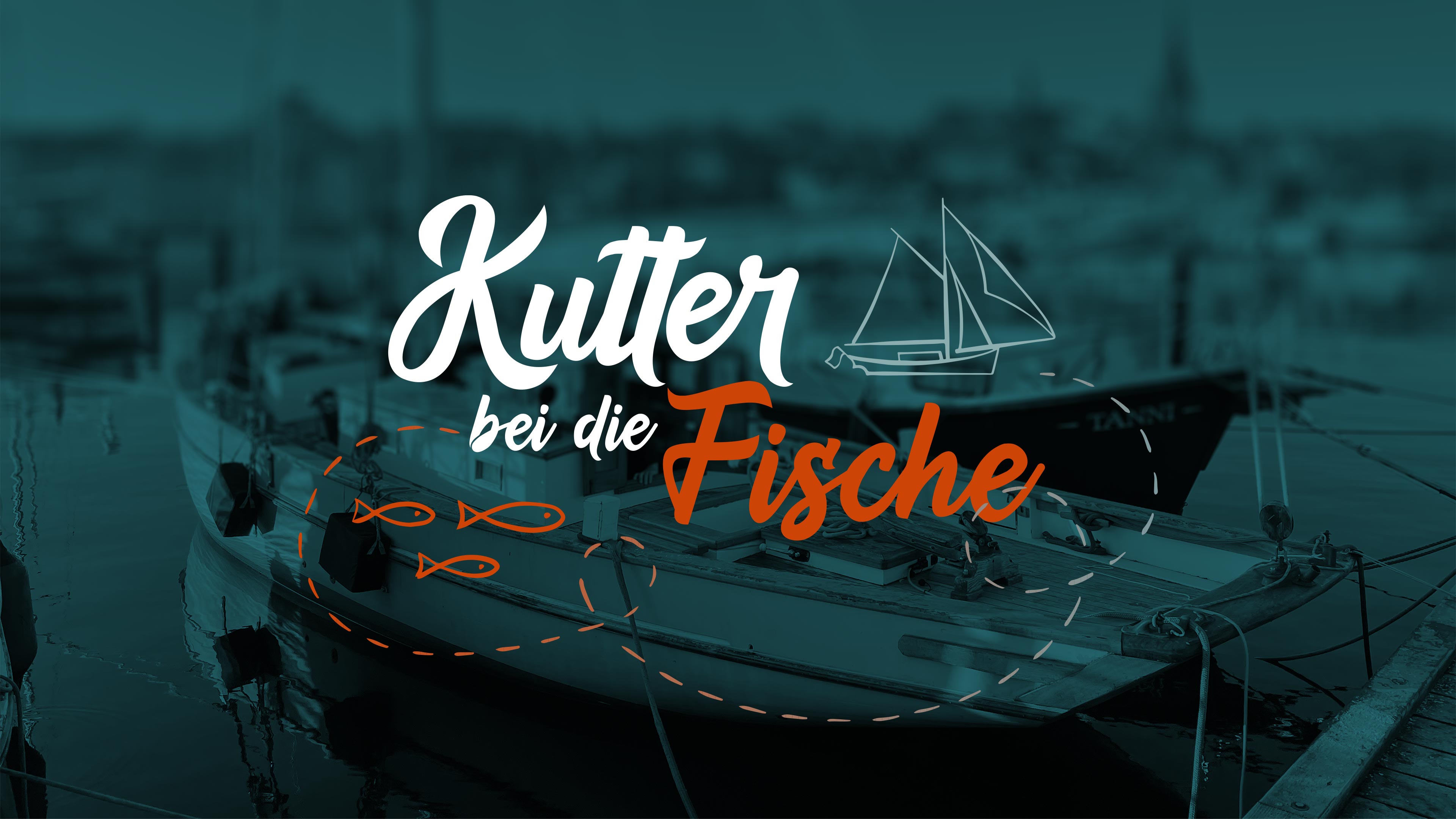 Kutter bei die Fische Logo mit underlay