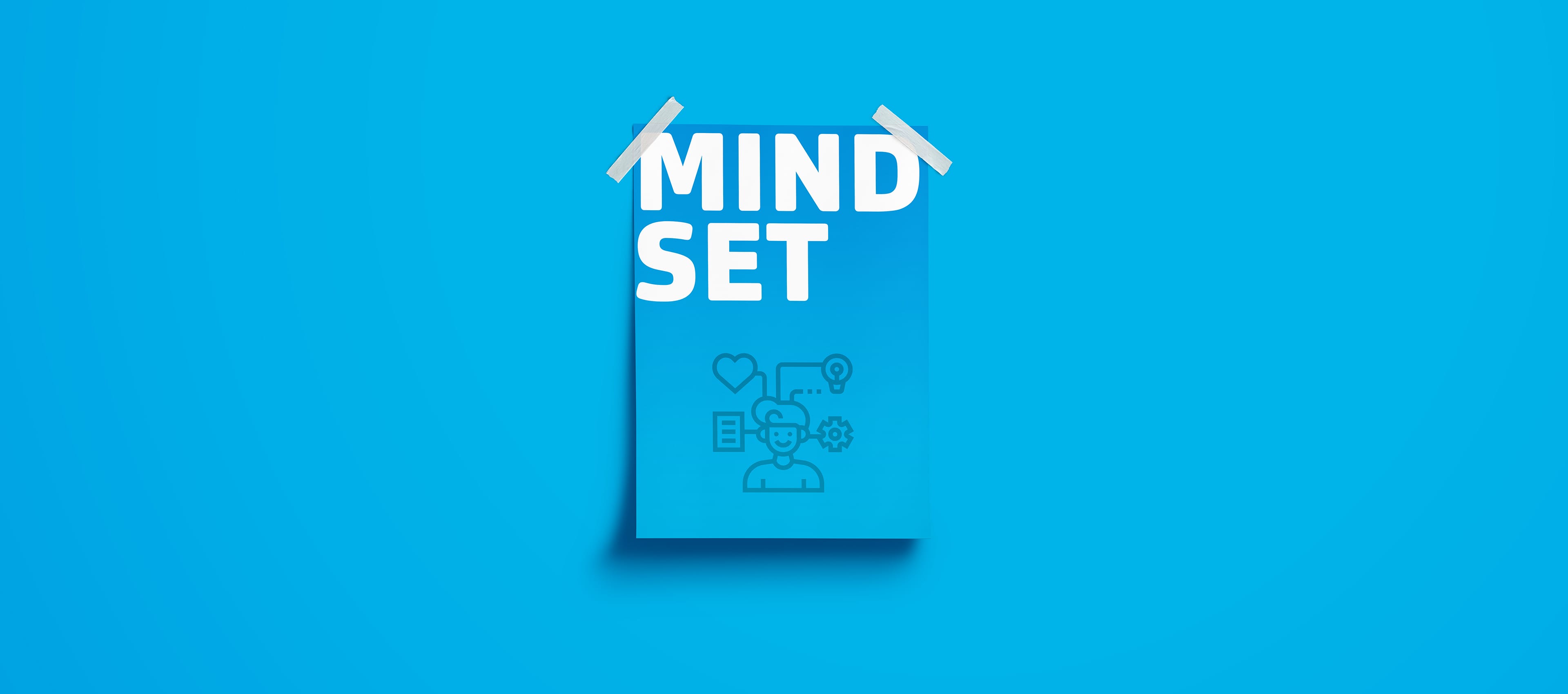 Blaues Mindset Poster mit Klebestreifen