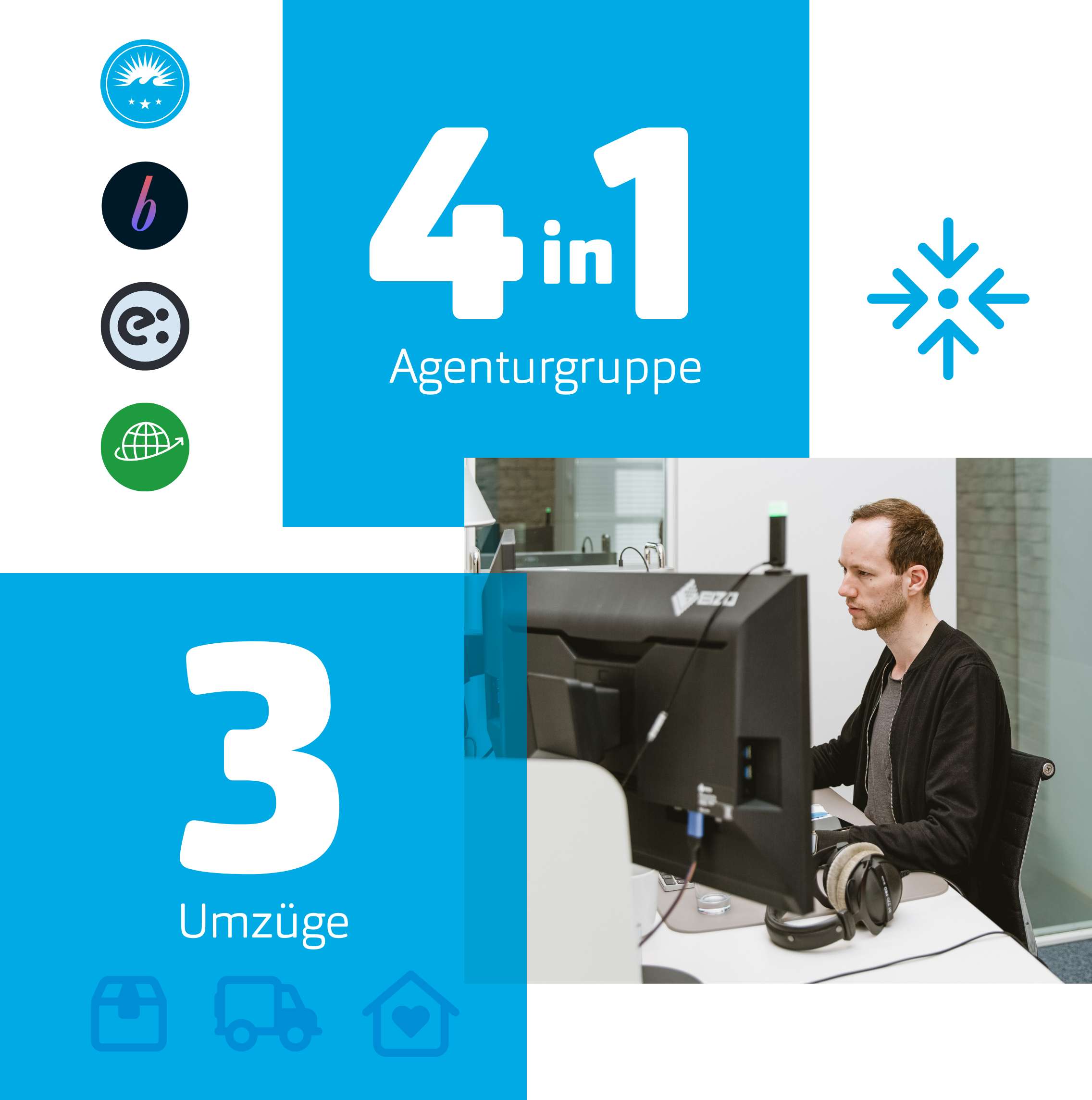 4 in 1 Agenturgruppe, 3 Umzüge