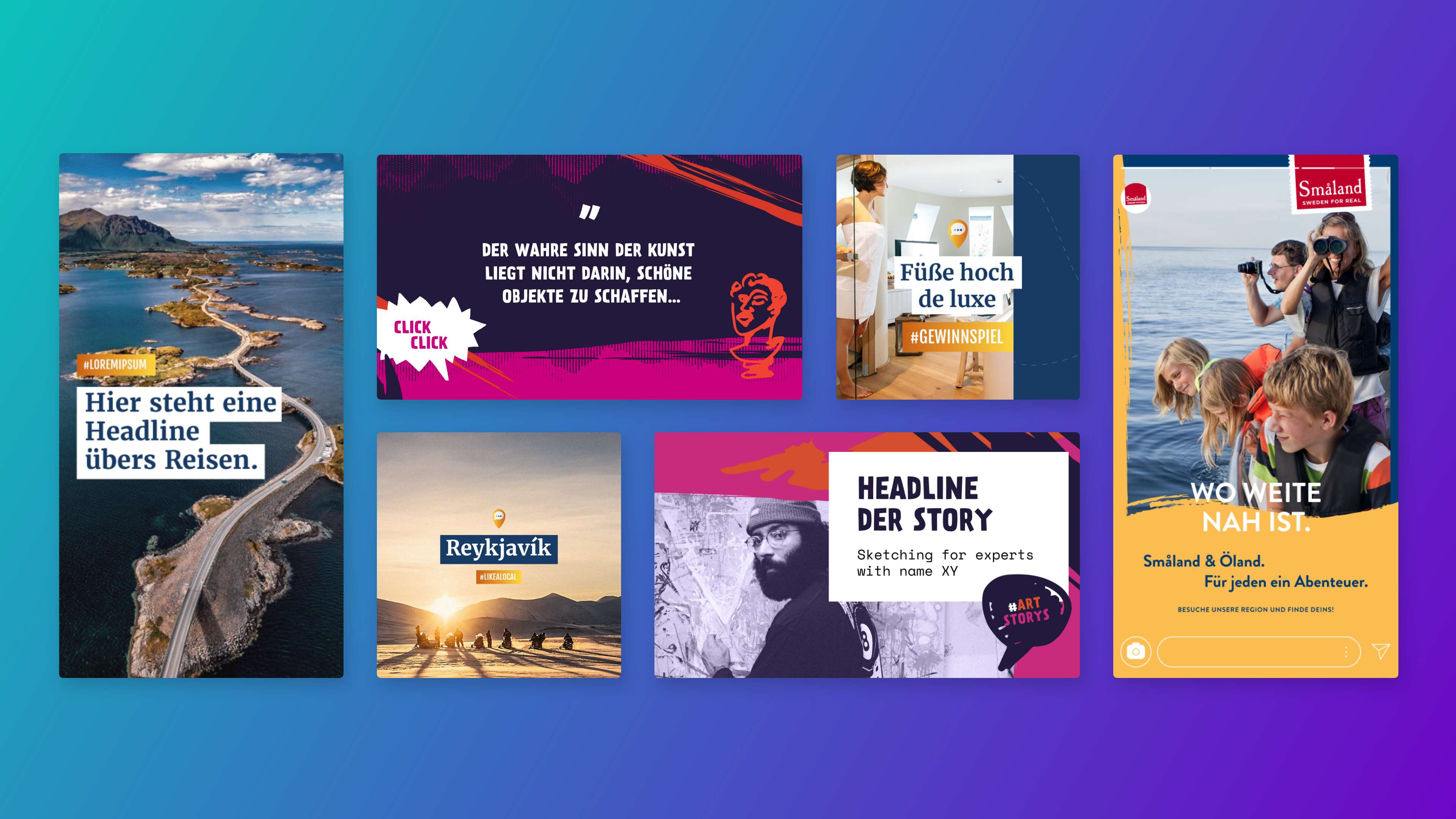 Eine Bildercollage von Hochzwei Canva Vorlagen