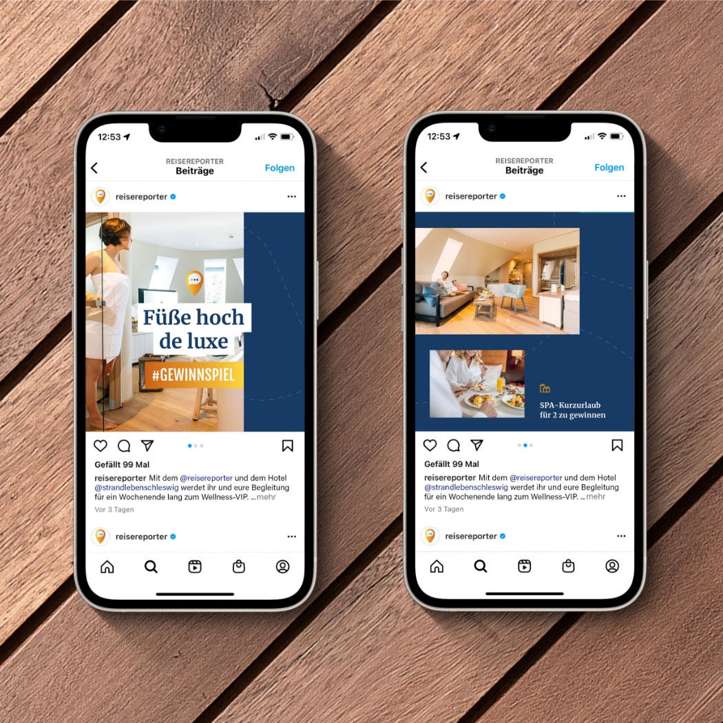 Zwei Smartphones mit Canva Vorlagen