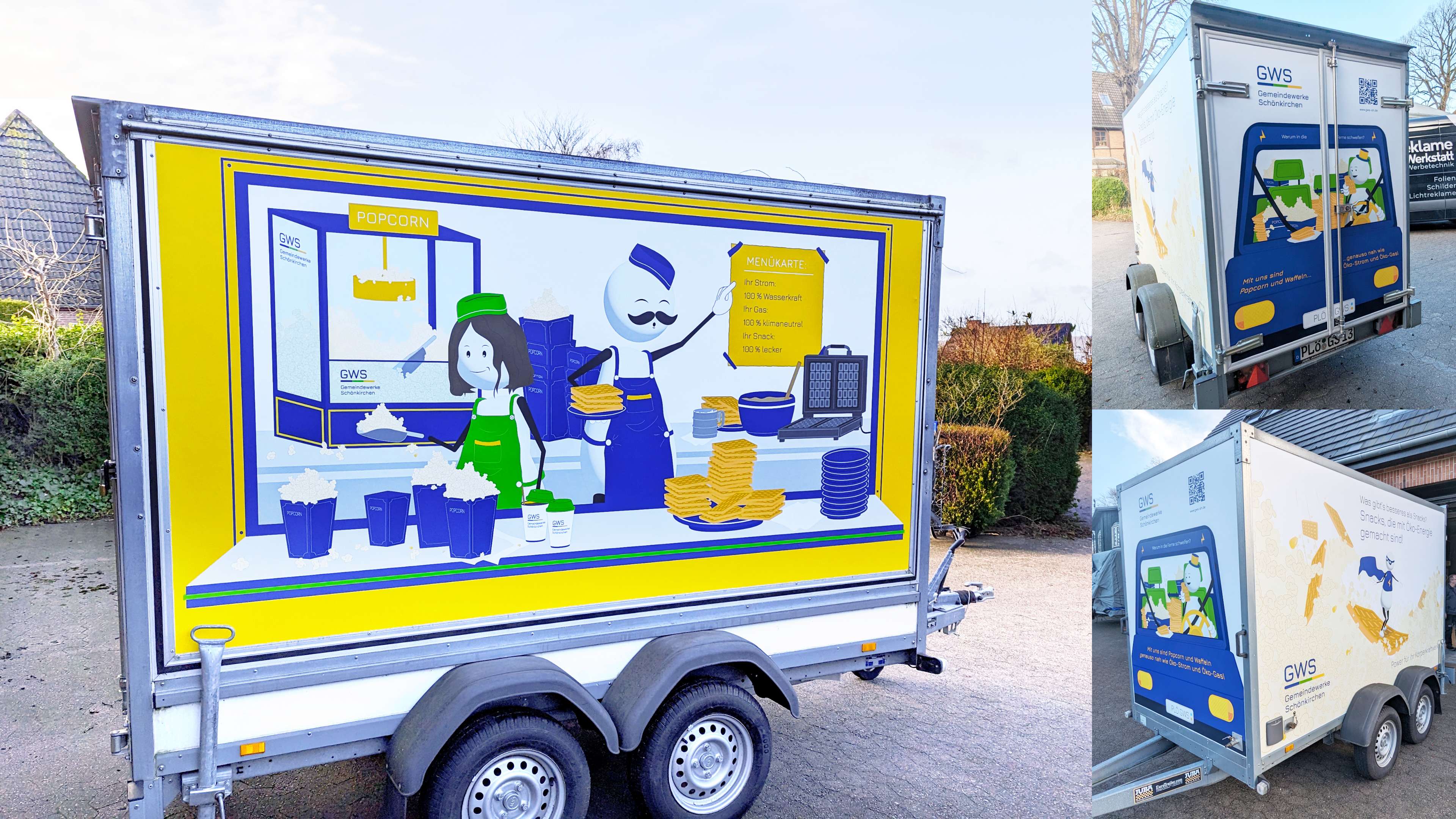 Die Beschriftung eines Anhänger der Gemeindewerke Schönkirchen.