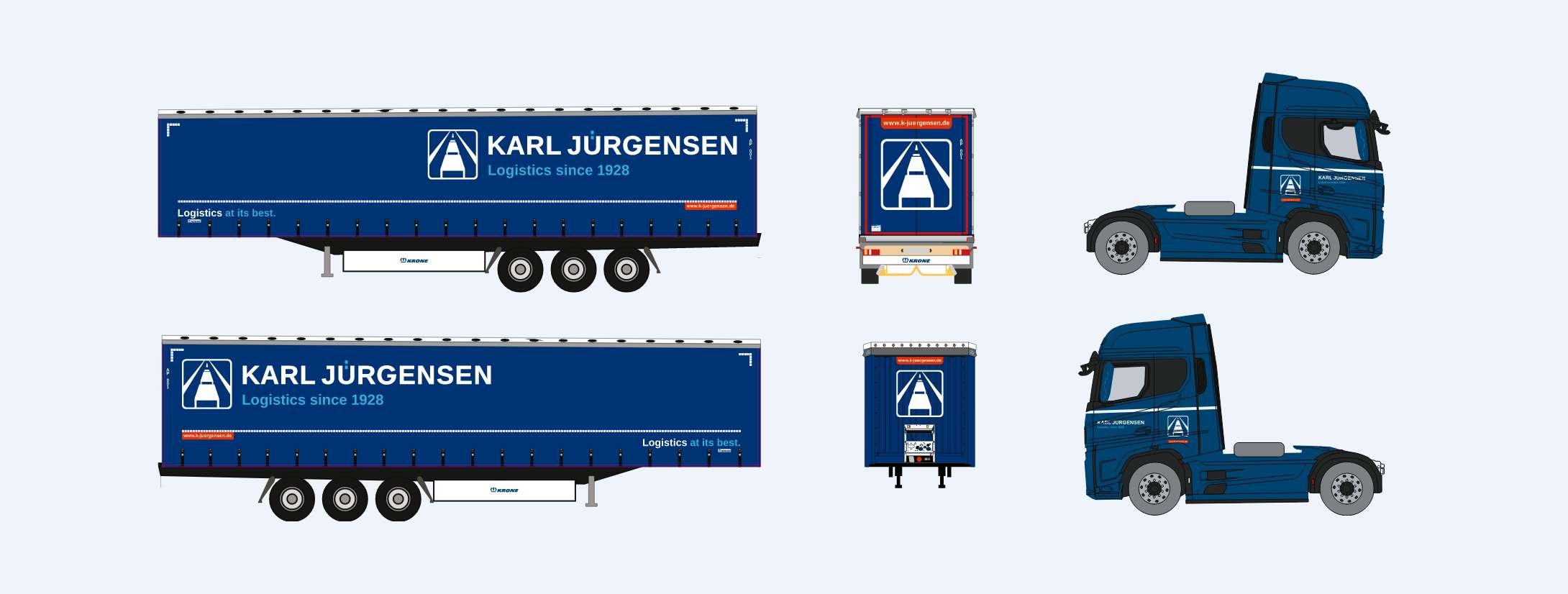 LKW-Beschriftung für das Logistikunternehmen Karl Jürgensen.