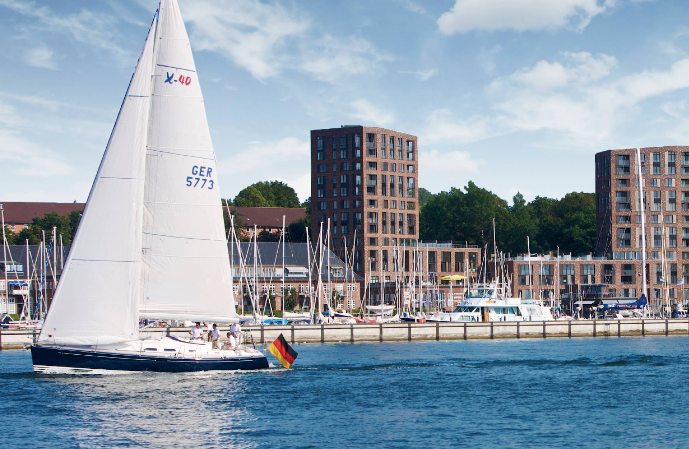 Der Blick aus dem Büro auf die Flensburger Förde