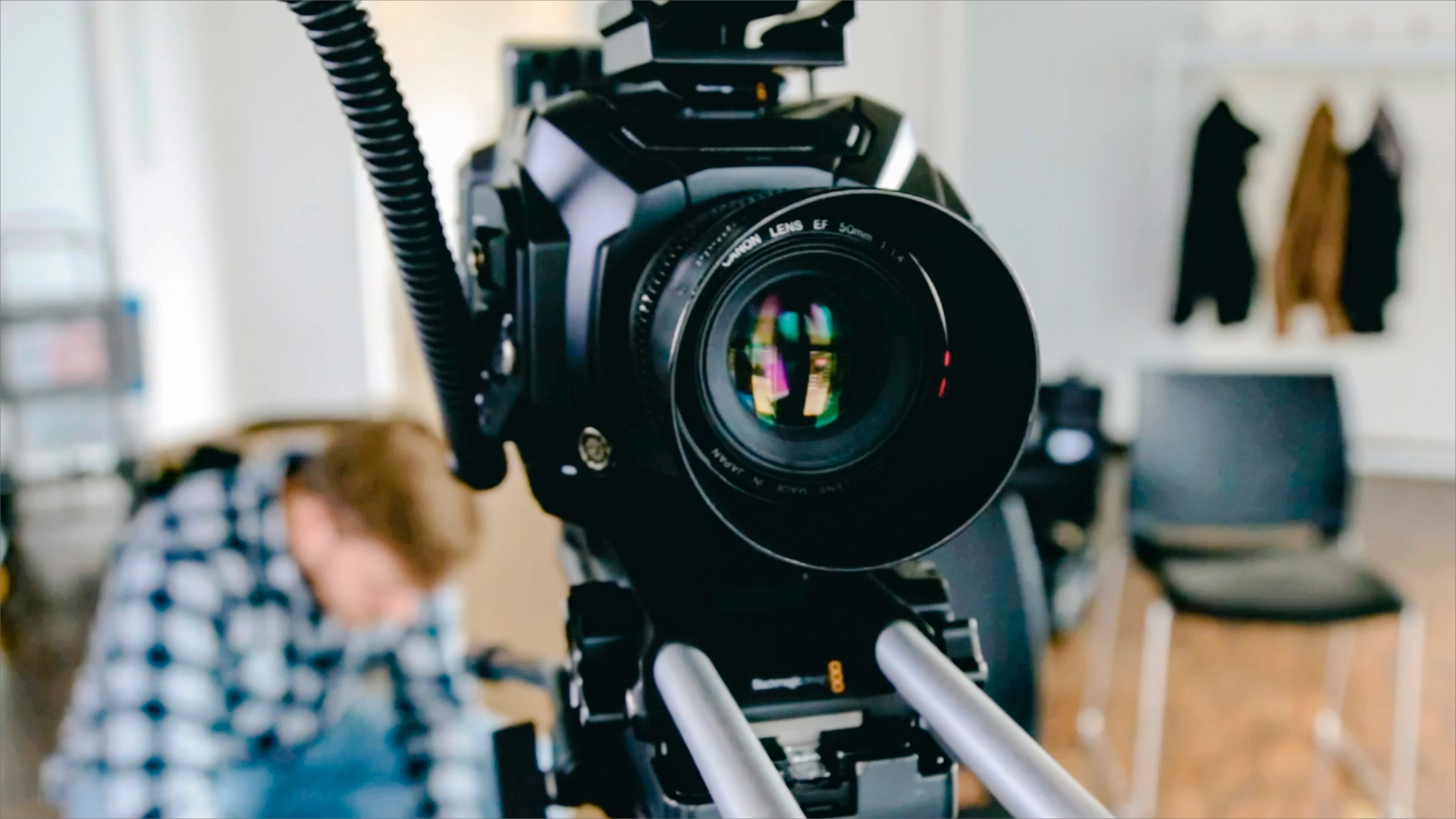 Die Linse einer Kamera