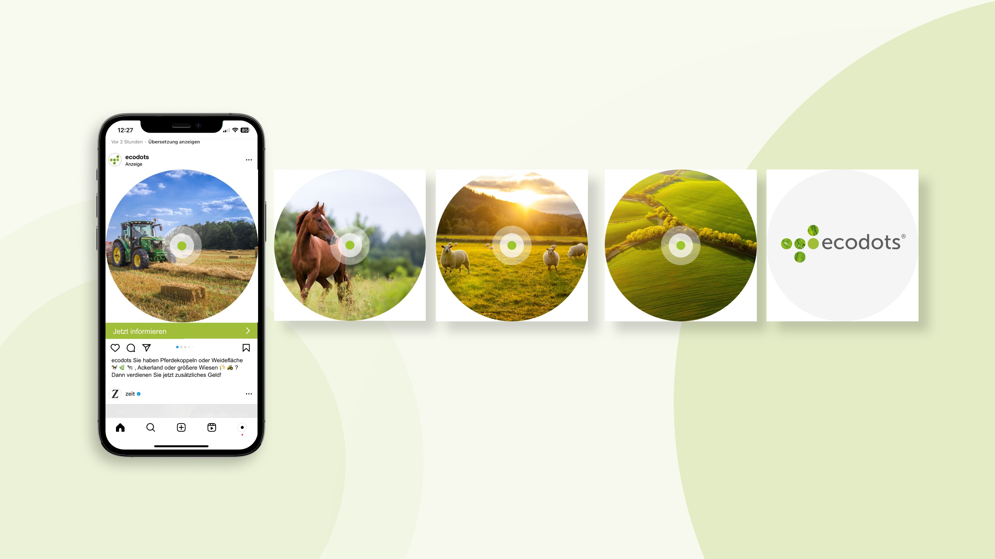 Erstellte Anzeige für ecodots. 