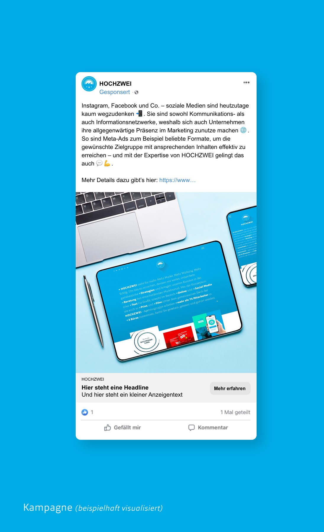 Exemplarische Kampagne auf Social Media von HOCHZWEI.