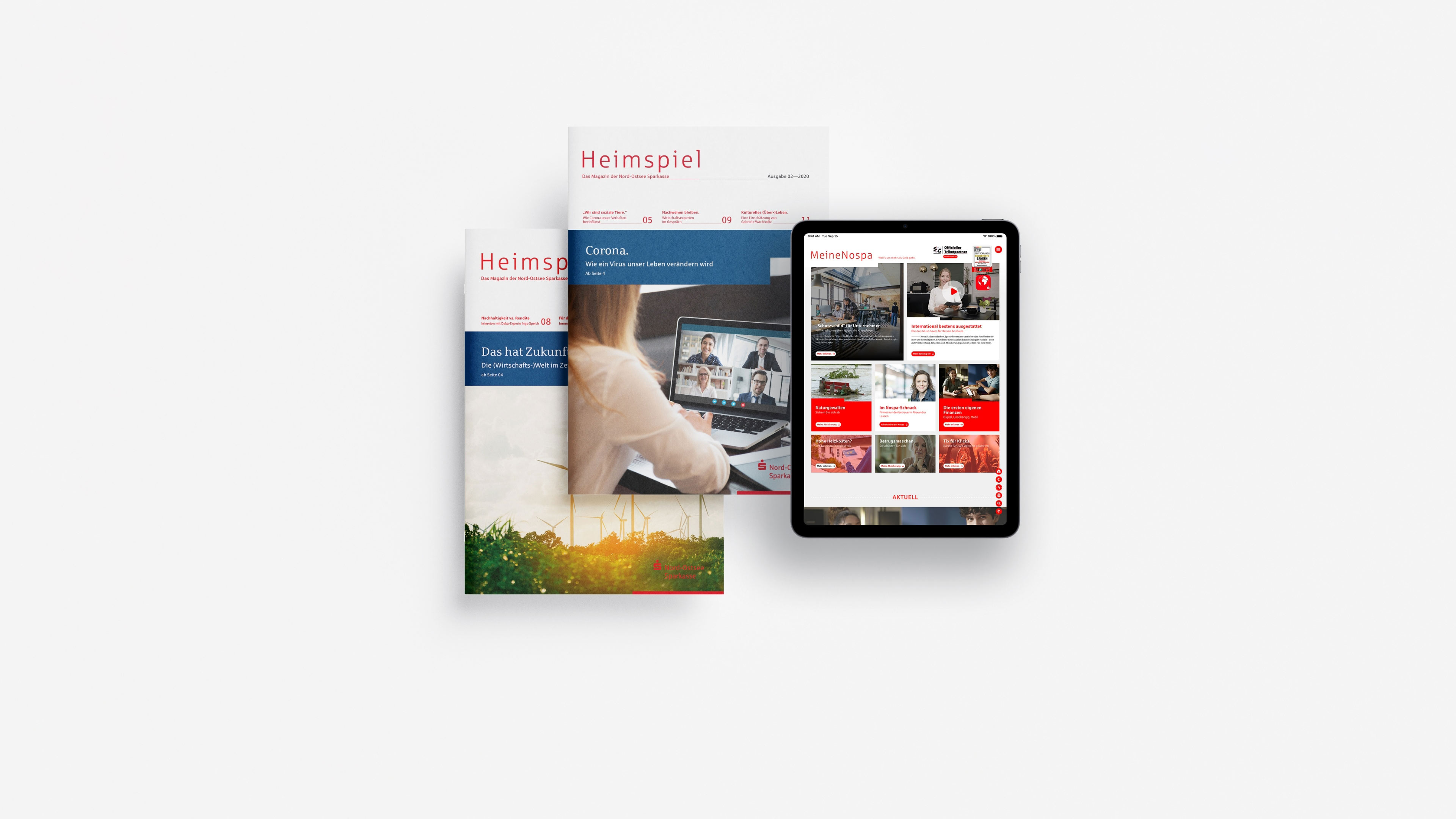 Zwei Heimspiel Magazine der Sparkasse