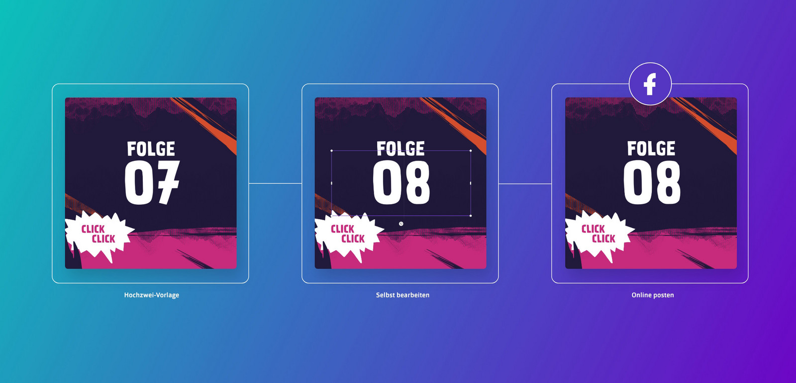 Drei Canva Vorlagen von Hochzwei