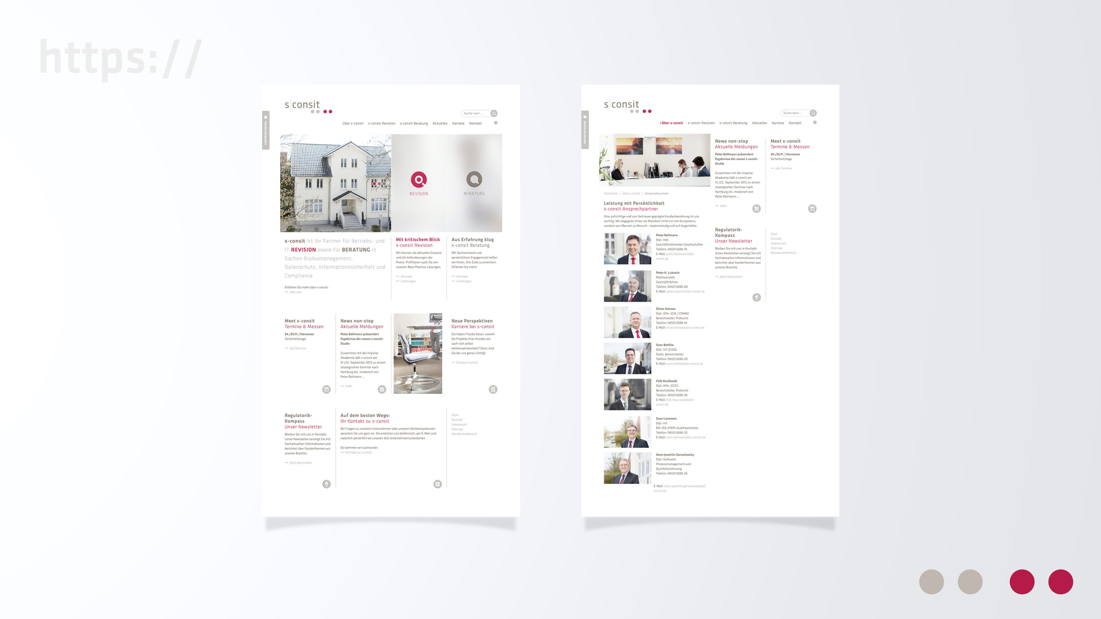 Zwei weiße Prospektseiten