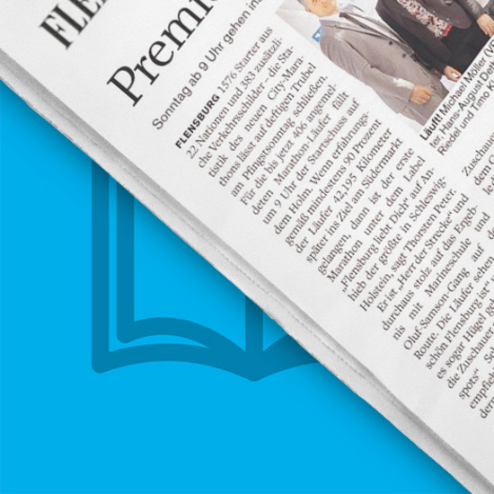 Schräger Anschnitt eines Zeitungsartikels über den Flensburg-Marathon