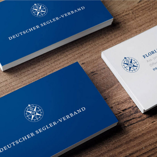 Ahoi! Blau weiße Visitenkarte vom DSV