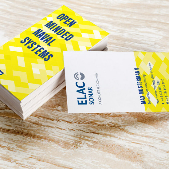 Aufgetaucht Stapel mit Flyern von Elac Sonar