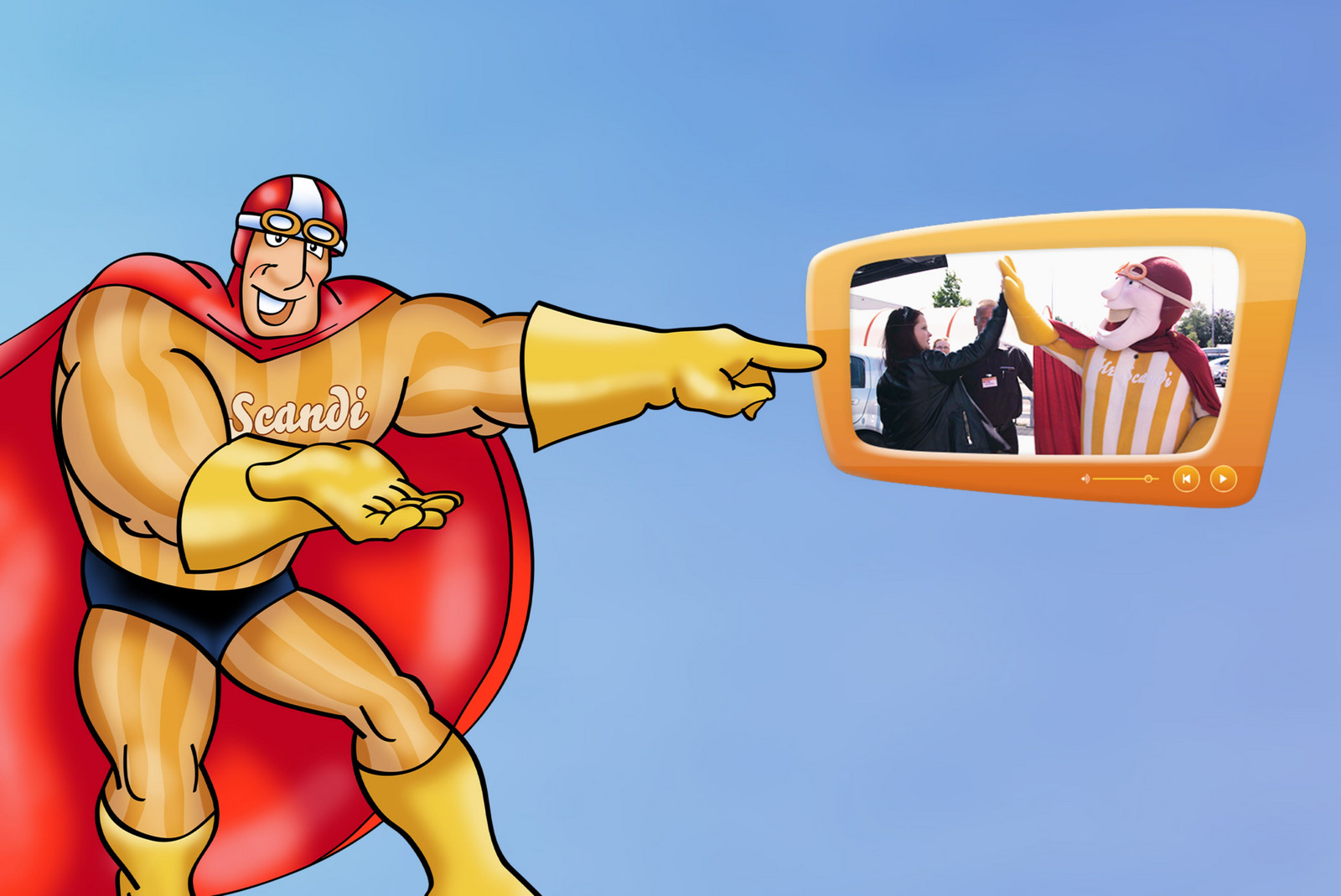 hochzwei_scan_teaser_gross_01.jpg Mr Scandi zeigt auf einen Fernseher