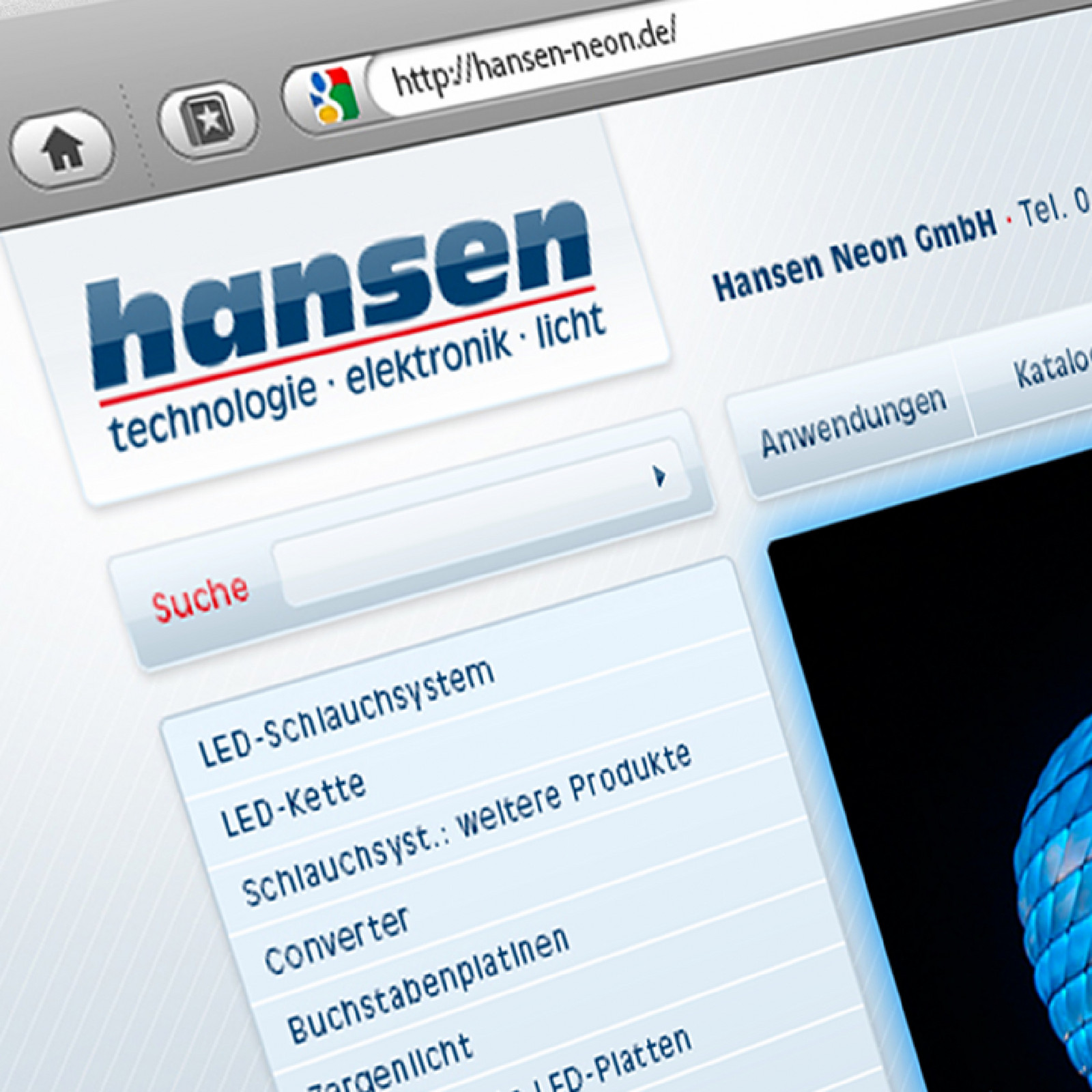 hochzwei_hansenneon_teaser_02.jpg Nahaufnahme der Hansen Elektronik Homepage