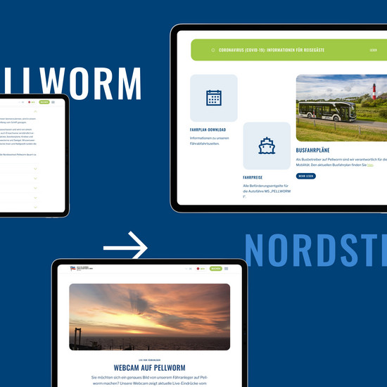 Reif für die Nordsee! Die Homepage der Fähre Pellworm in drei digitalen Ansichten