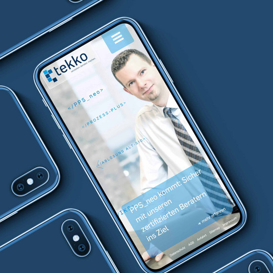 Rundum kompetent betreut Tekko Homepage mit Mitarbeiterbild