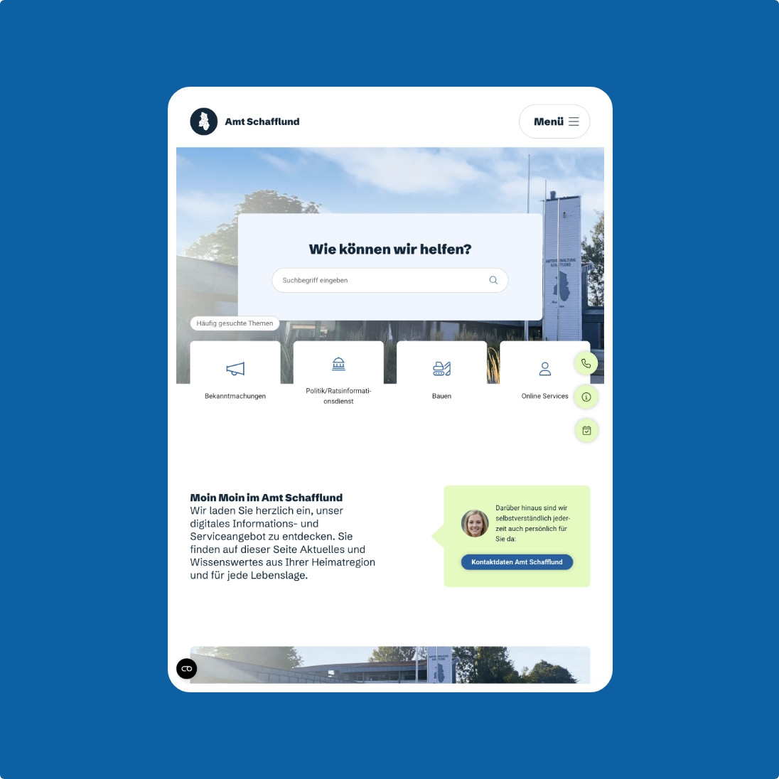 h2_amts_teaser_02.jpg Ansicht einer Themenseite der Webseite