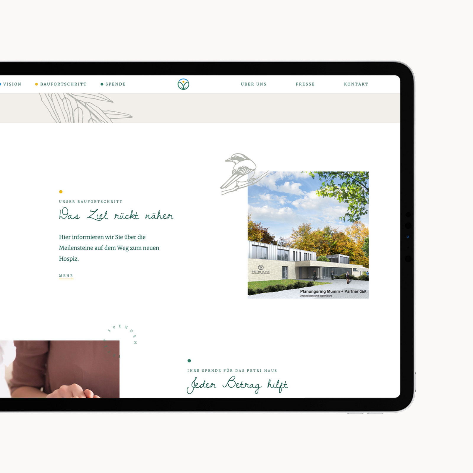 hochzwei_hos_teaser_05.jpg Die Homepage des Petri Hauses in Desktop Ansicht