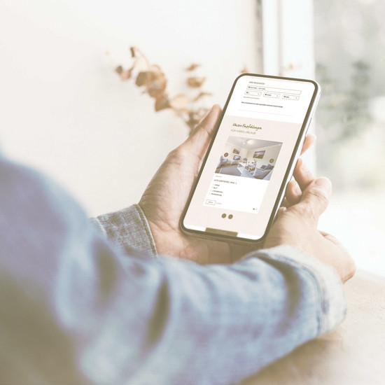 Eine Person surft auf der Koenig Sylt Homepage