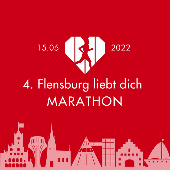 Rote Werbekachel für Stadt Flensburg