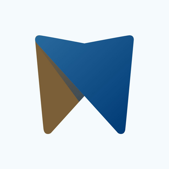 Der Zahn der Zeit Blau und goldenes Zahnlogo