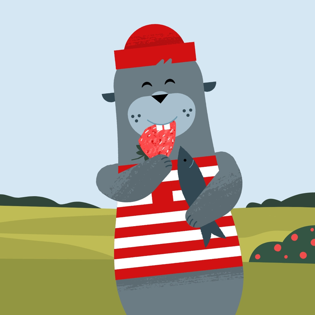 h2_spho-pixibuch_teaser_01.jpg Ein animierter Walross in einem gestreiften Tshirt