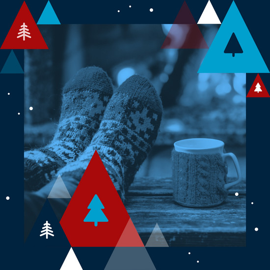 Hoch die Füße! Kuschelsocken mit Weihnachtsmotiv