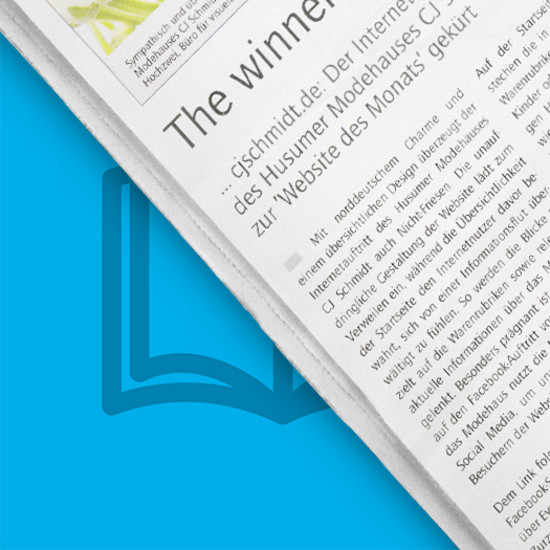 Ausschnitt eines Zeitungsartikels über das Husumer Modehaus CJ Schmidt