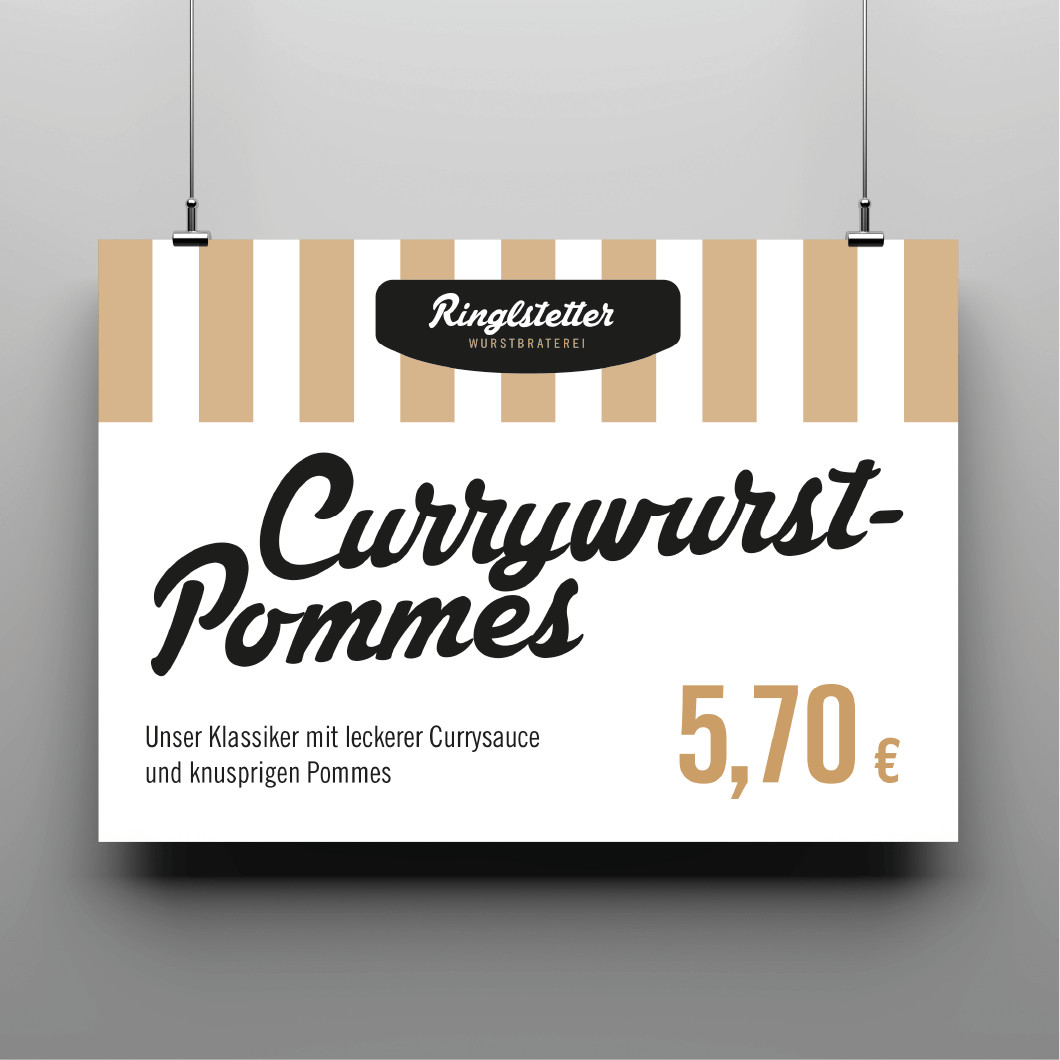 Gestreifter Werbebanner von Ringlsletter