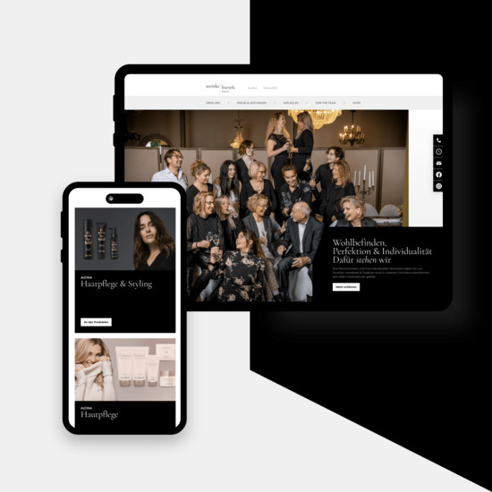 Wer schön sein will… Steinke Bartels Website in zwei digitalen Ansichten